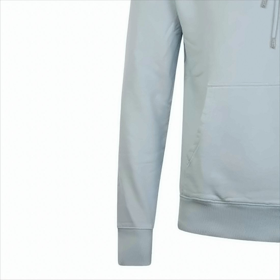 Relaxed Fit Blue Cotton Hoodie With Embroidered Fox Logo