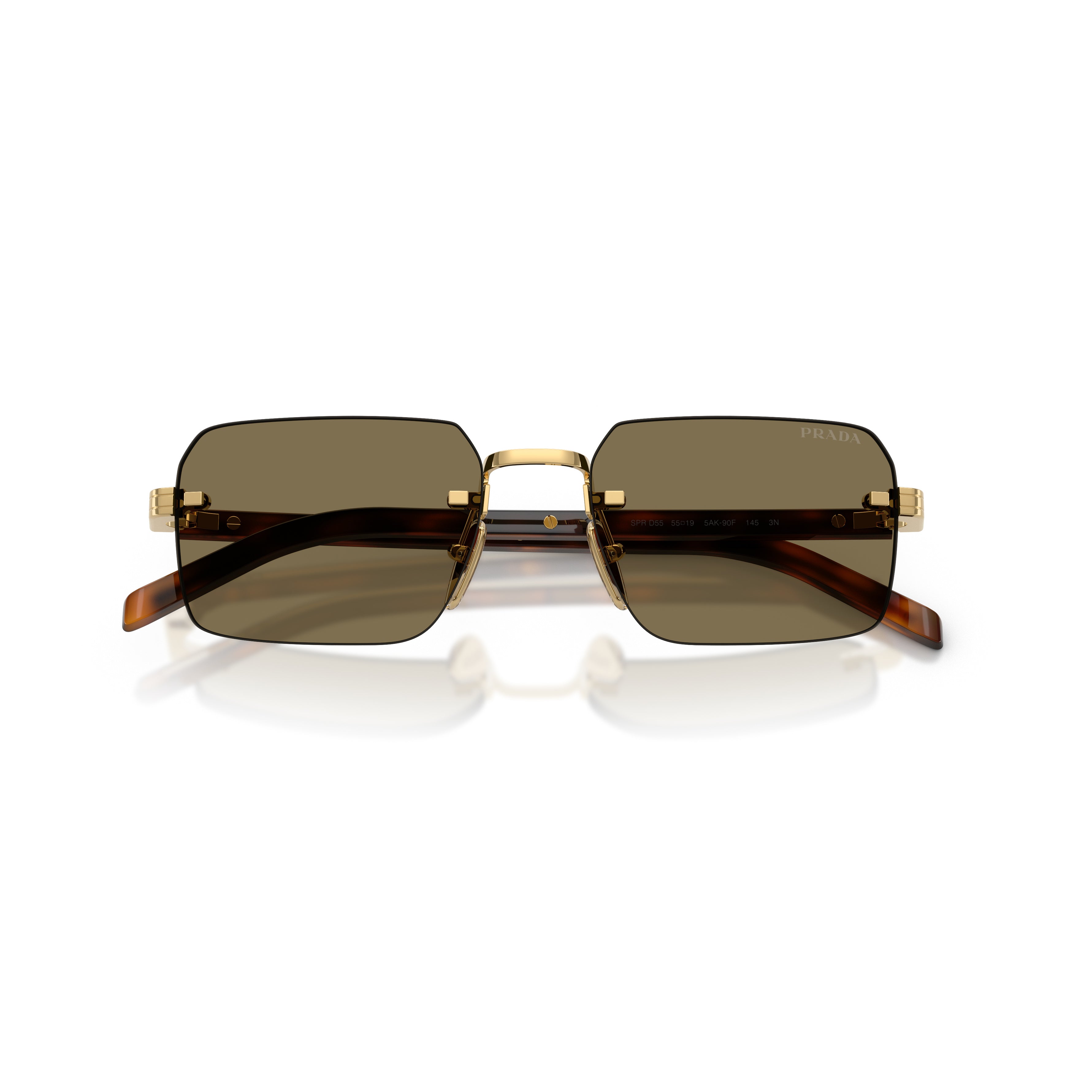 0pr D55s Rectangular Rimless Sunglasses
