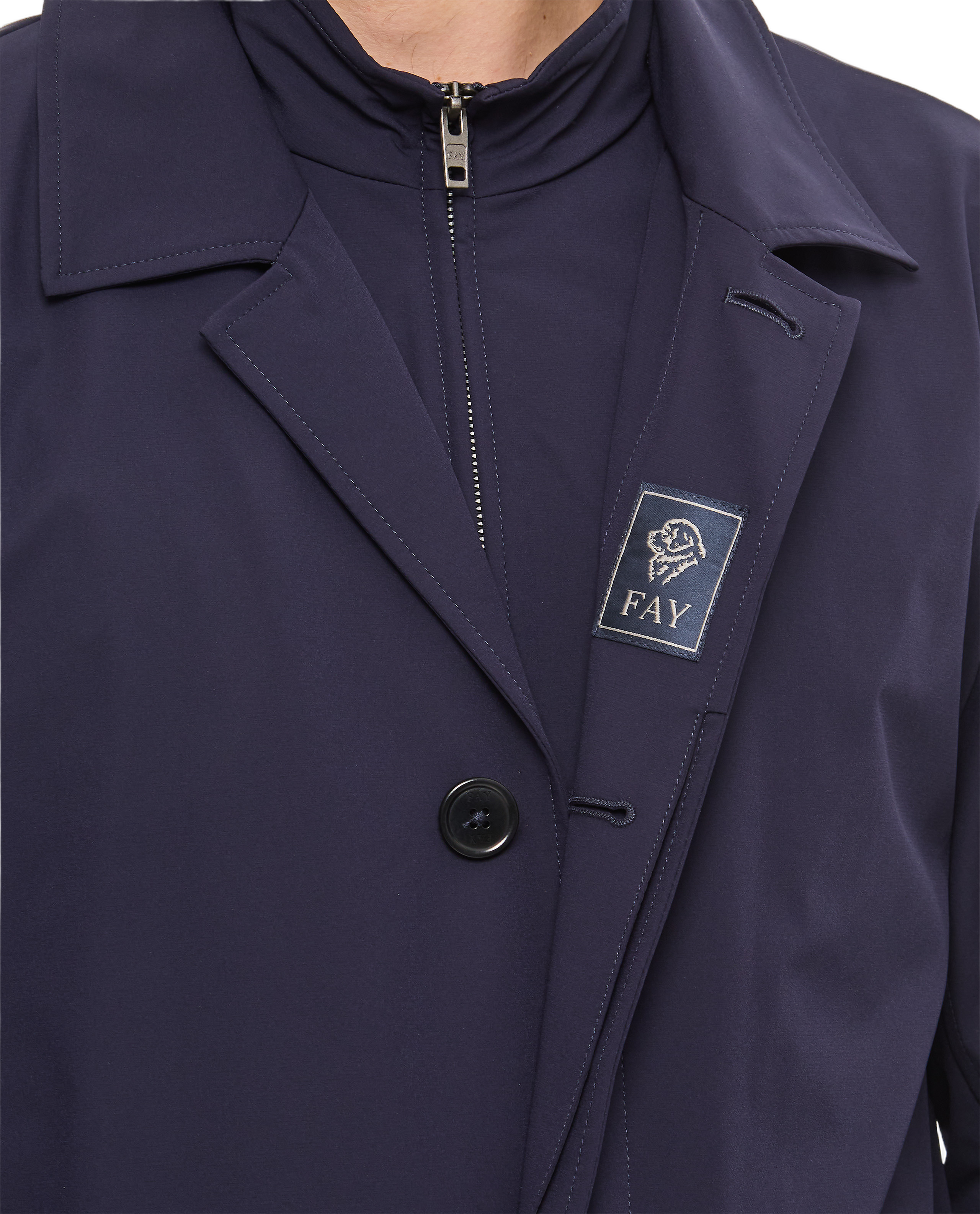 Long Tailored Coat With Double Collar