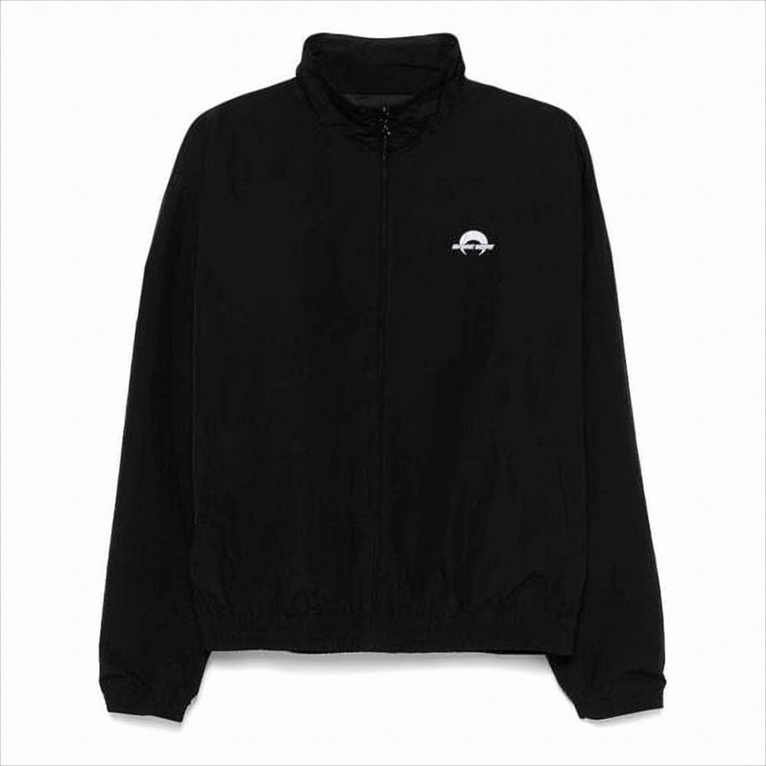 High Collar Black Jacket with Minimalist Design