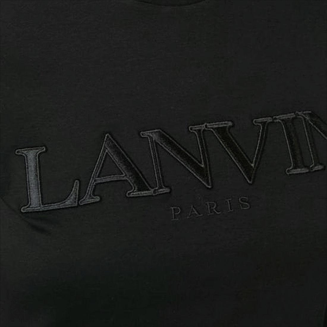 Black Short-Sleeved T-Shirt with Embossed Logo