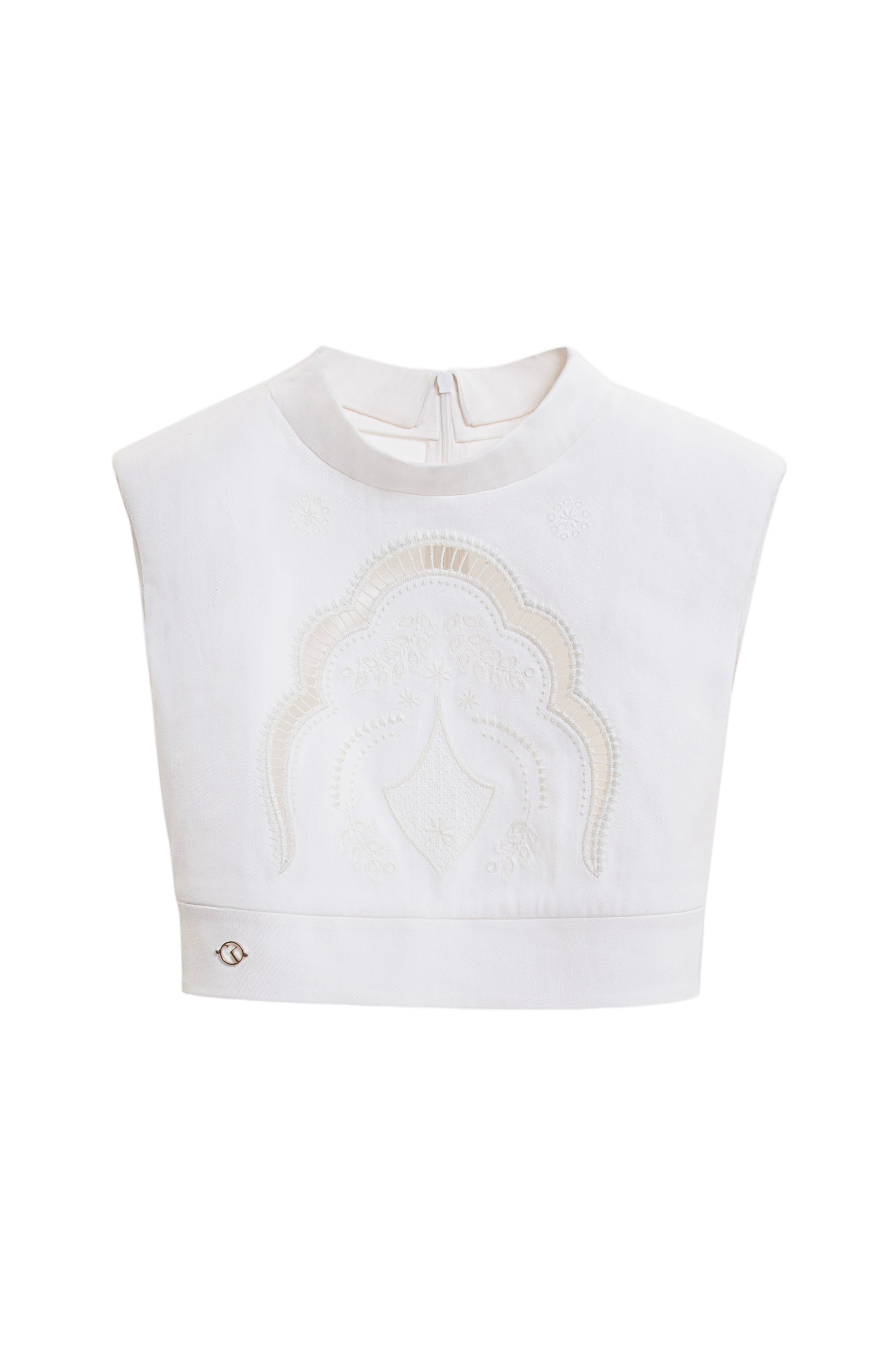Perforated Denim Top