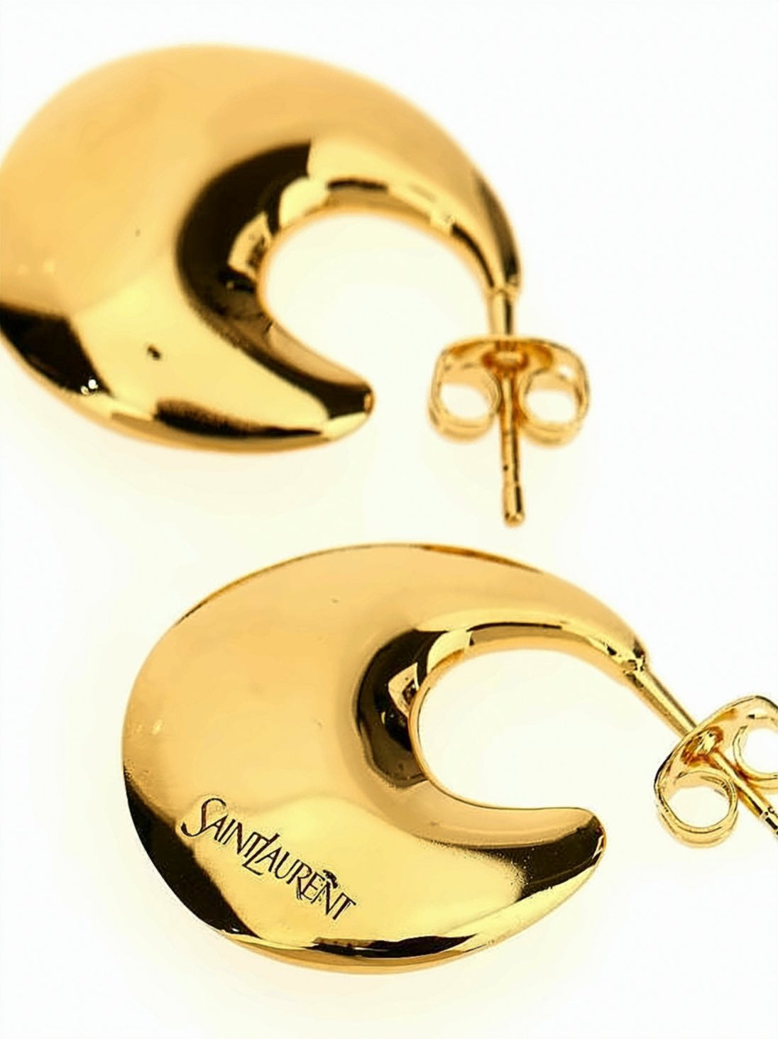 Crescent Hoop Earrings with Polished Finish