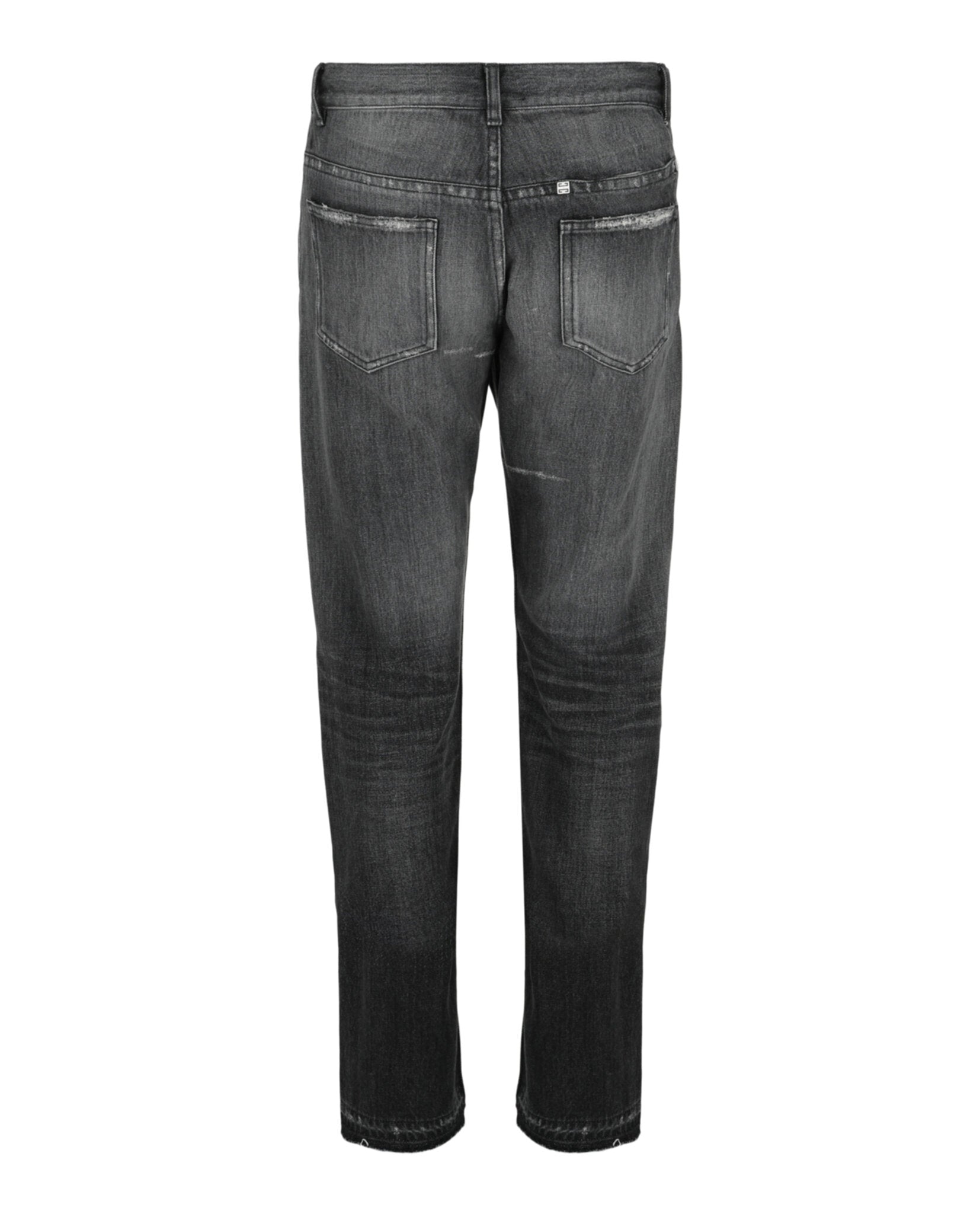 Distressed Straight-Leg Jeans