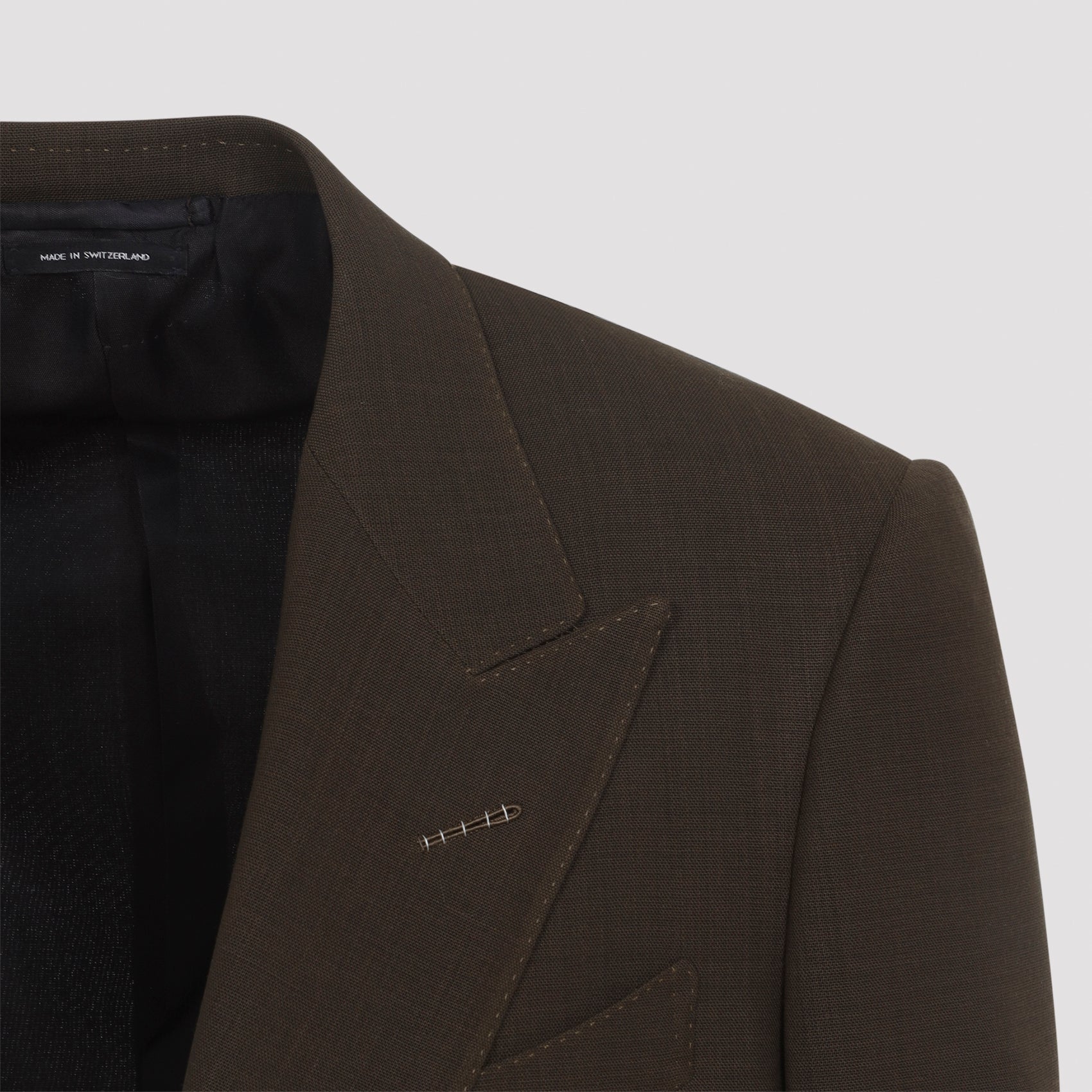 Brown Wool Tailored Fit Jacket