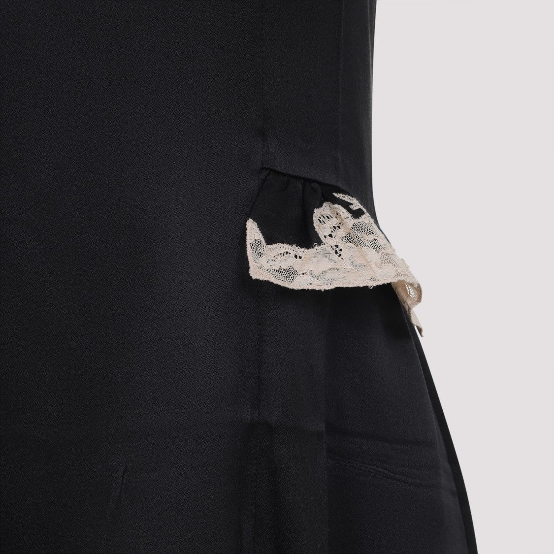 Silk Evening Dress With Lace Detailing