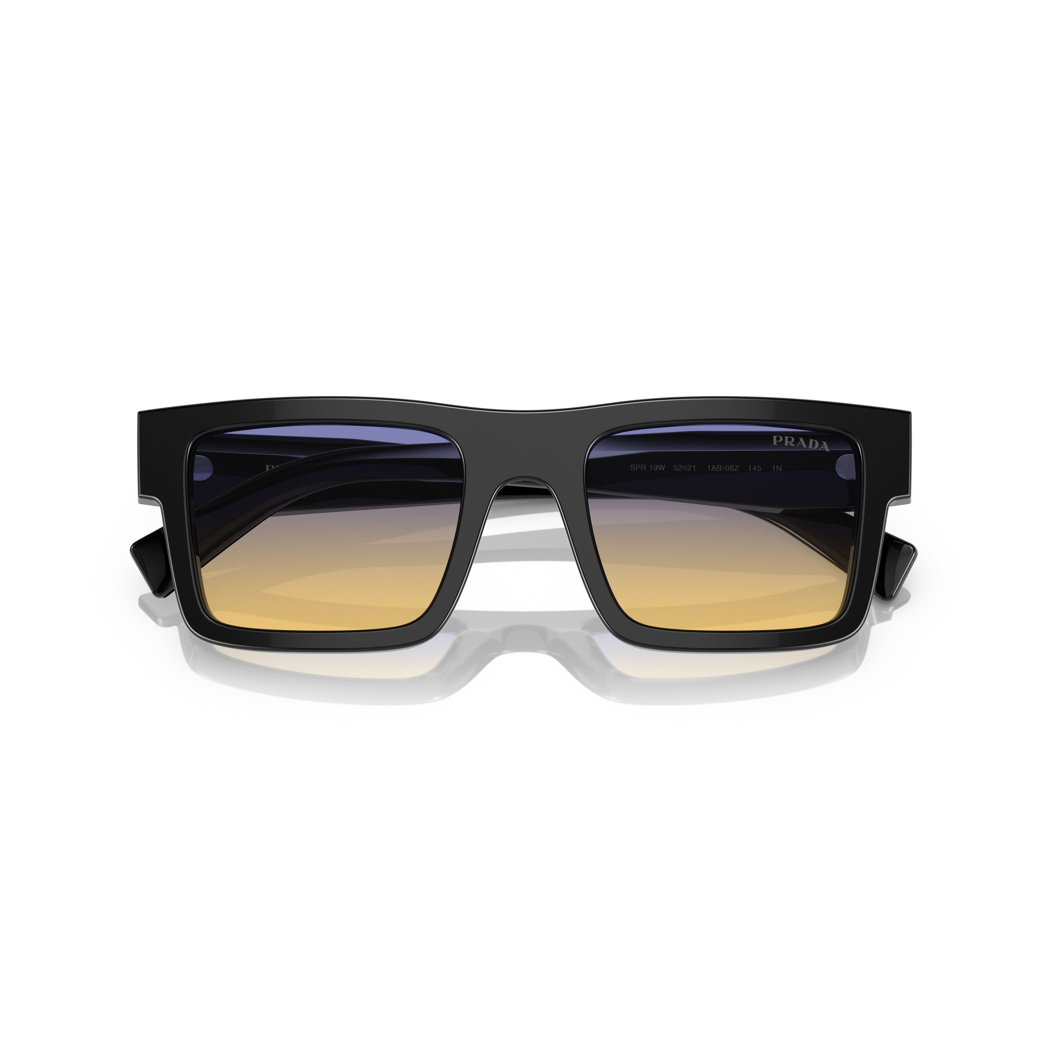 0pr 19ws Rectangular Black Acetate Sunglasses