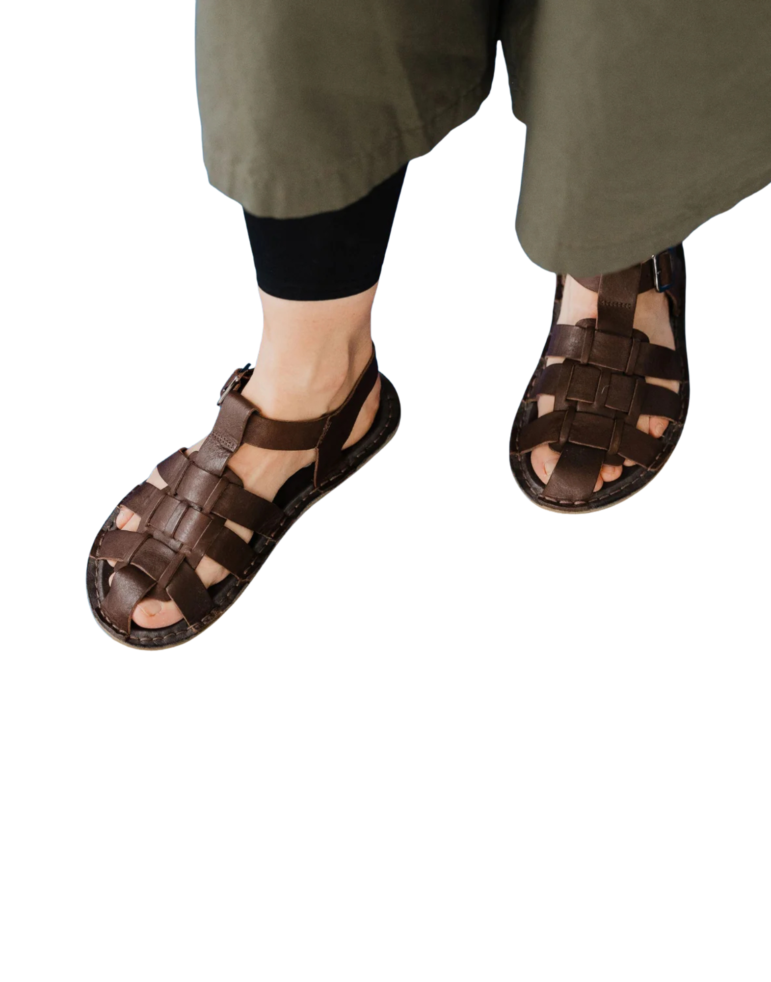 Capri Leather Cocoa Brown Unisex Sandals