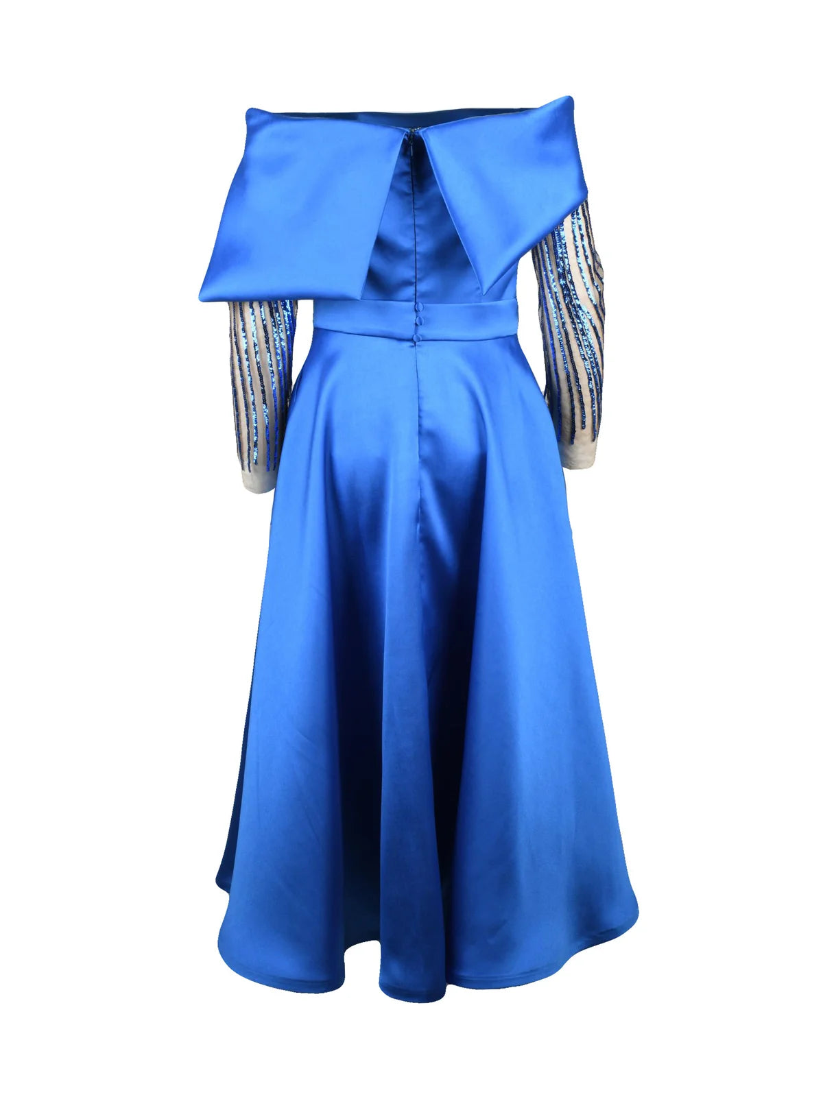 Cobalt Satin Polyester Women Long Dress