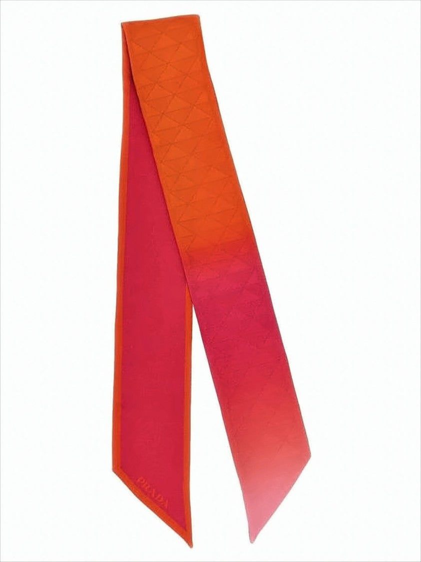 Gradient Silk Scarf With Diamond Pattern