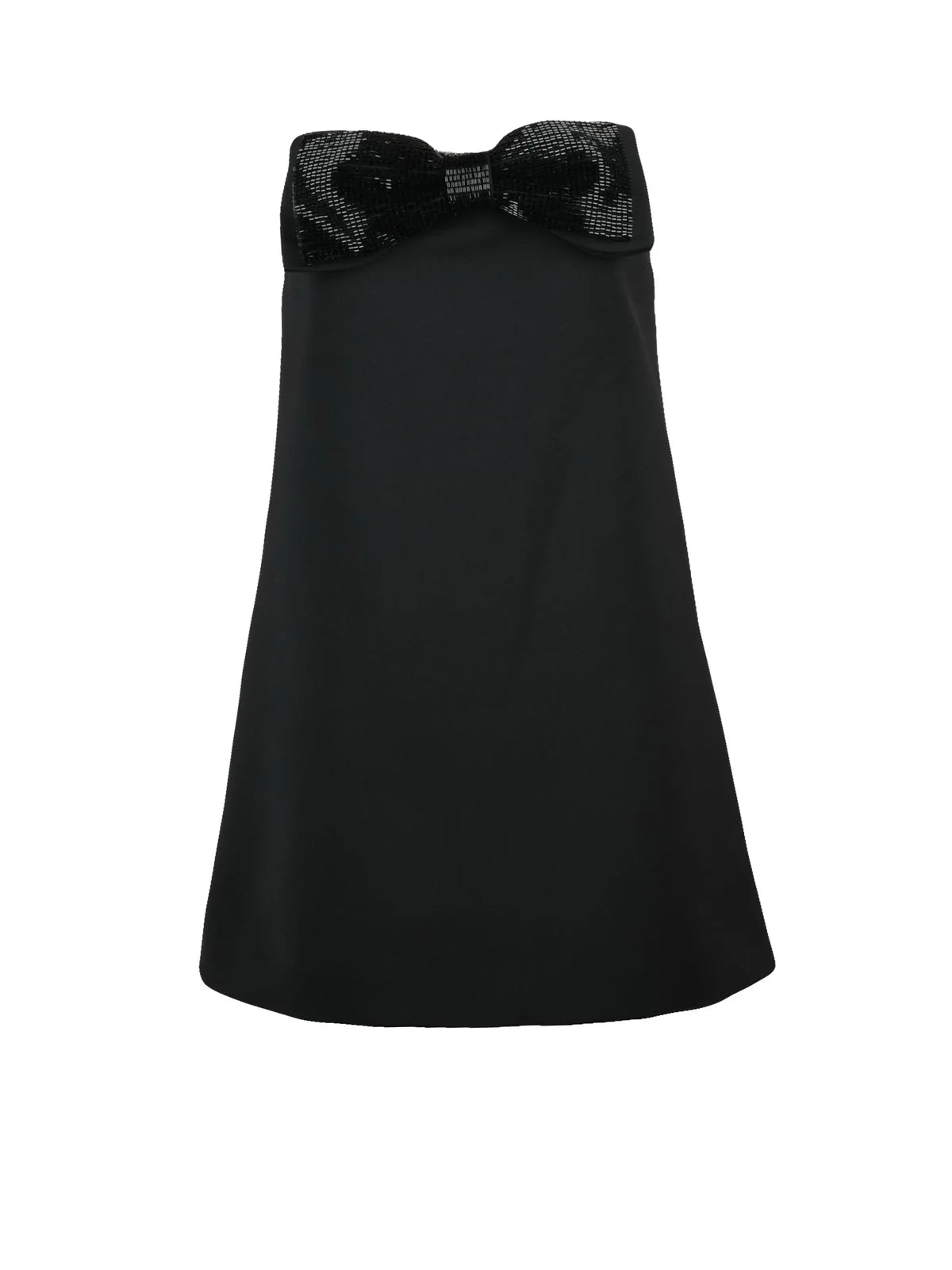 Black Polyester Mini Dress