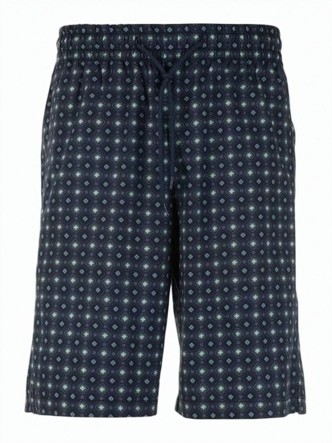 Geometric Patterned Blue Shorts