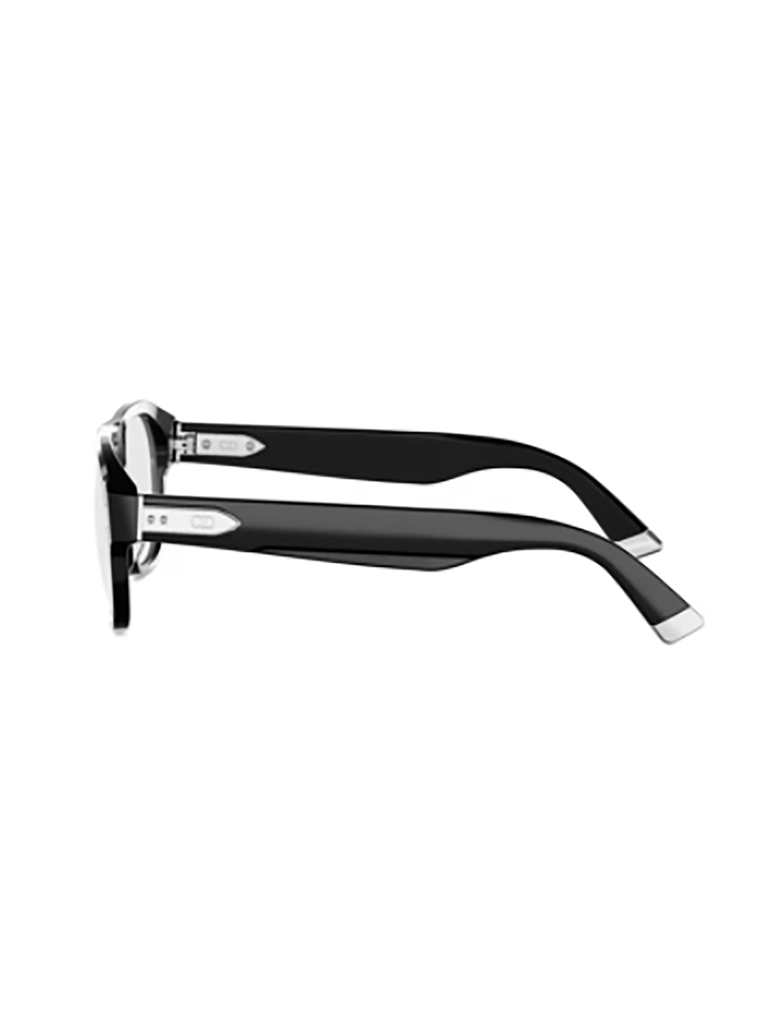 Rectangular Black Eyeglasses with Silver Accents