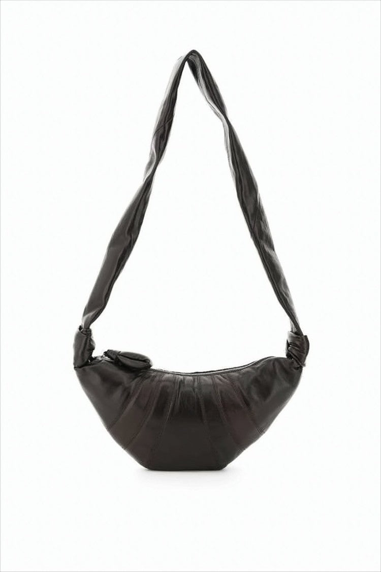 Crescent Shape Nappa Leather Shoulder Bag