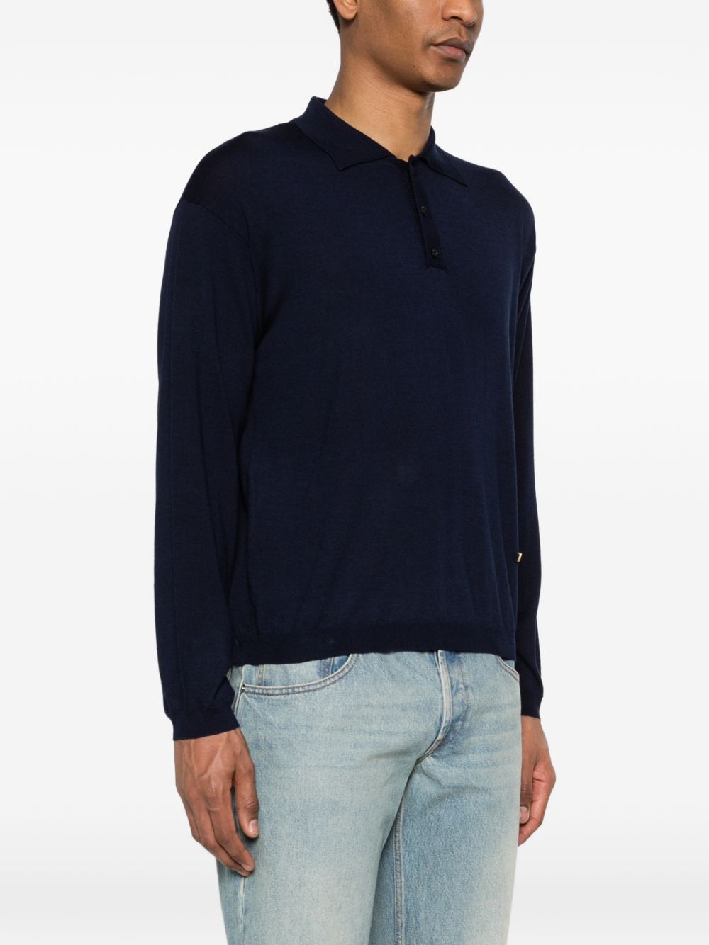 Blue Logo Knit Polo