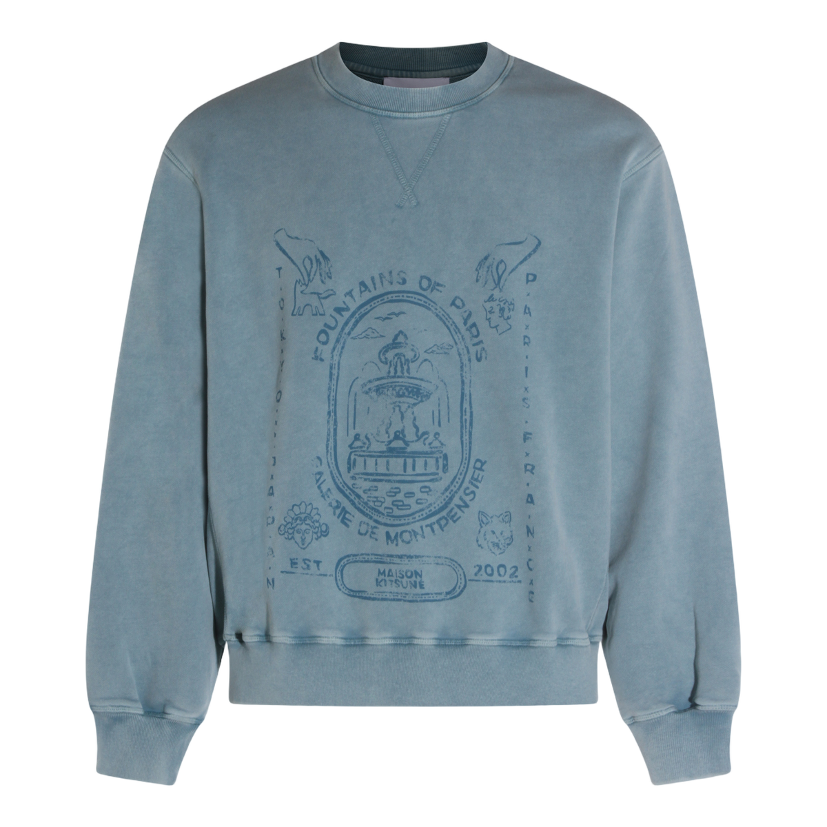 Vintage Graphic Print Sweatshirt with Ribbed Detailing