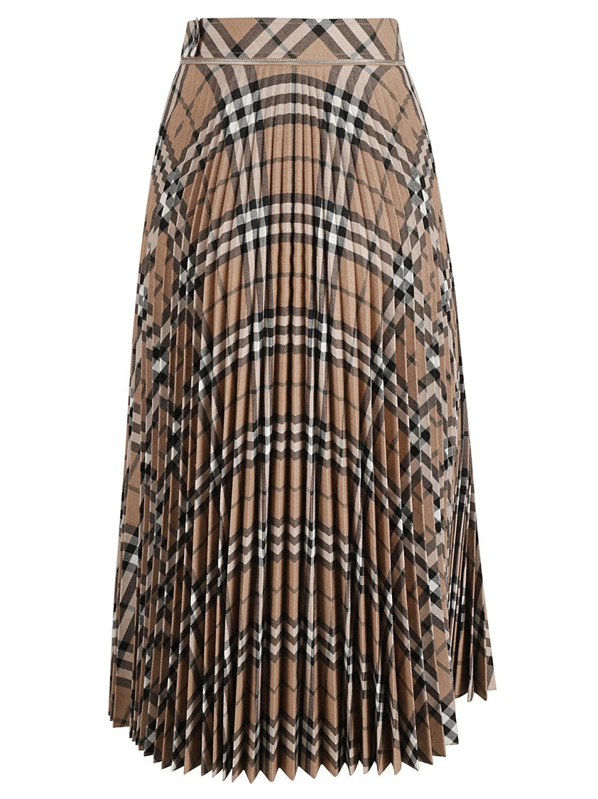 Pleated Check Pattern Skirt