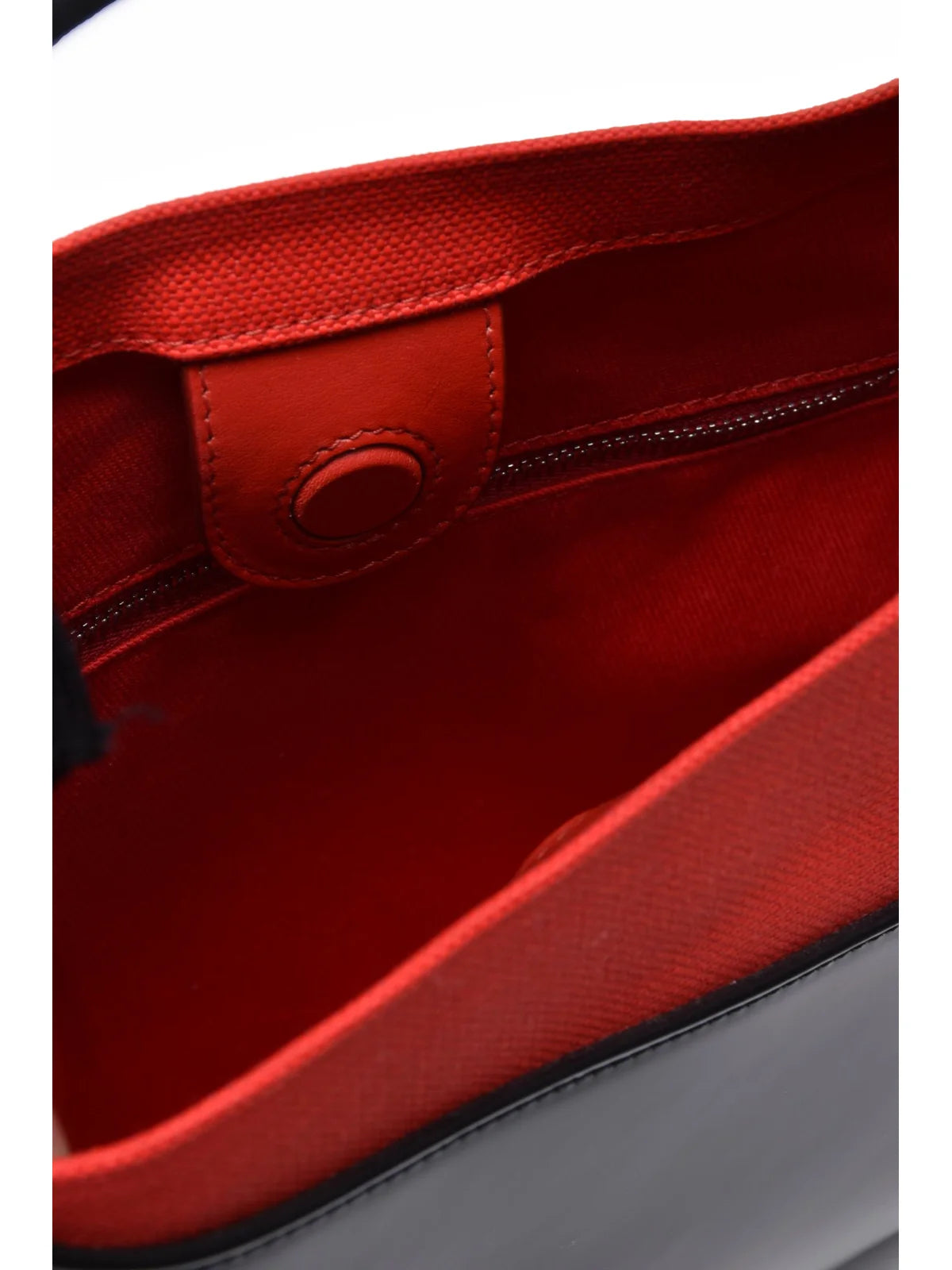 Cut Out Nylon/Cotton Shoulder Bag - Black/Red