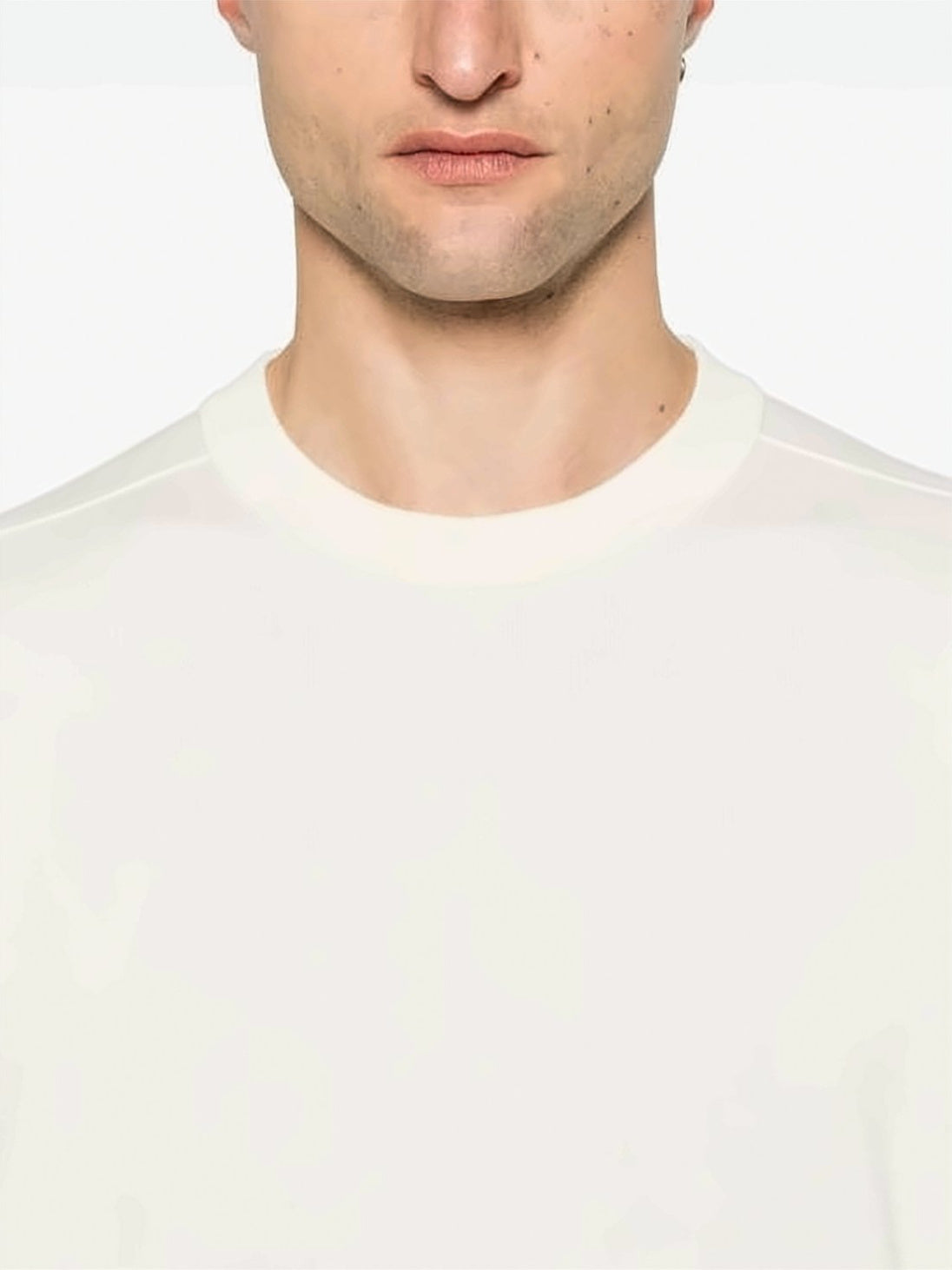 Crewneck Knit Sweater with Distinctive Sleeve Patch