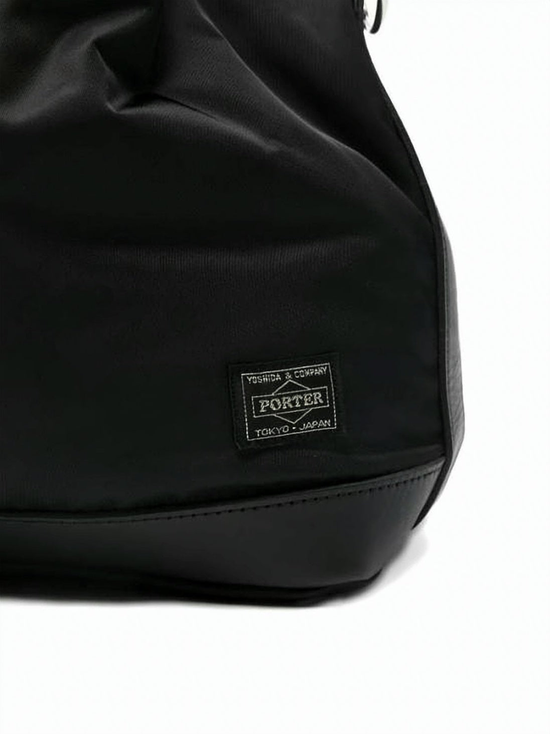 Drawstring Black Tote Bag