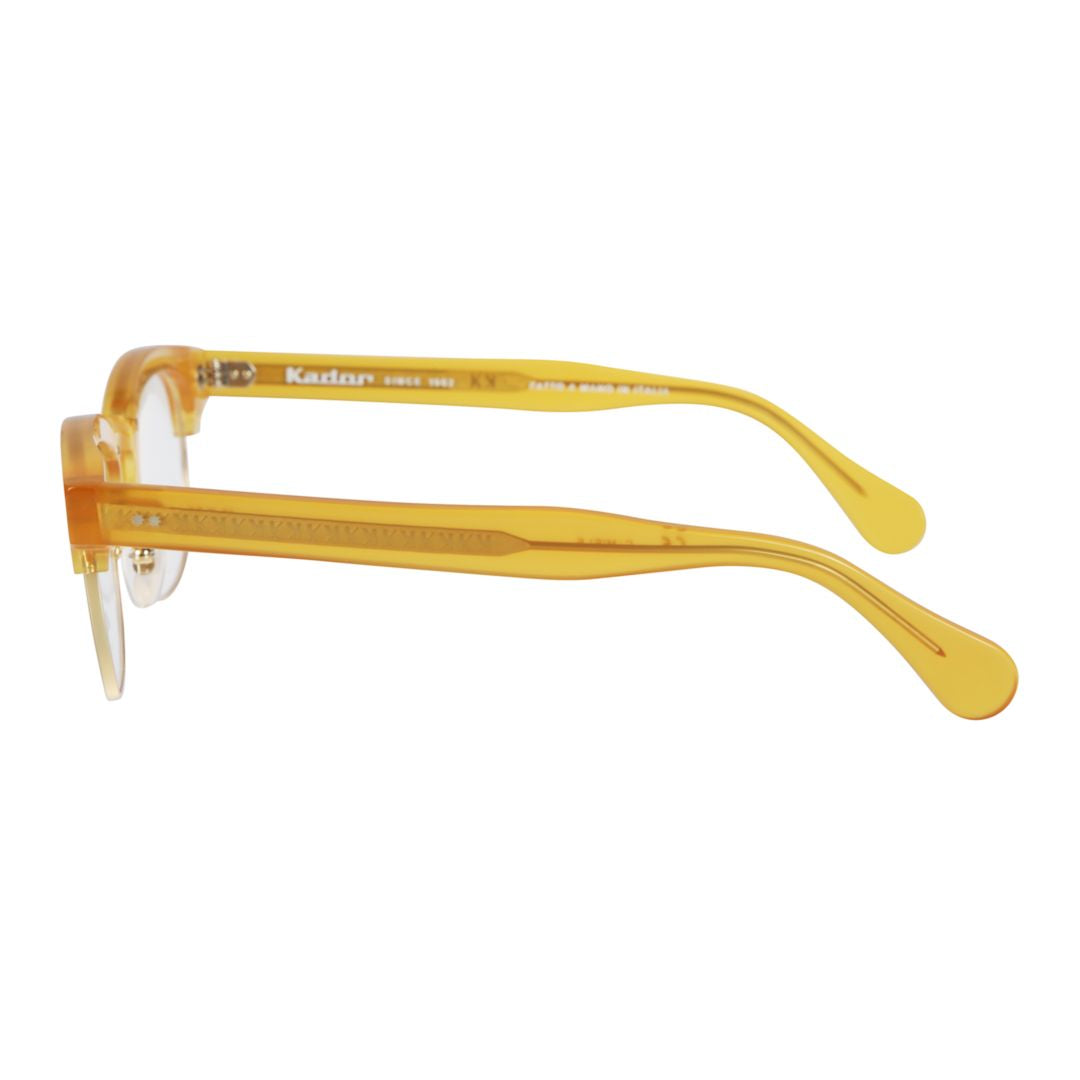 Woody Cm Translucent Amber-Yellow Browline Eyeglasses