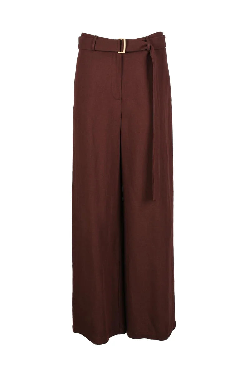 Wide-Leg Trousers - Chocolate