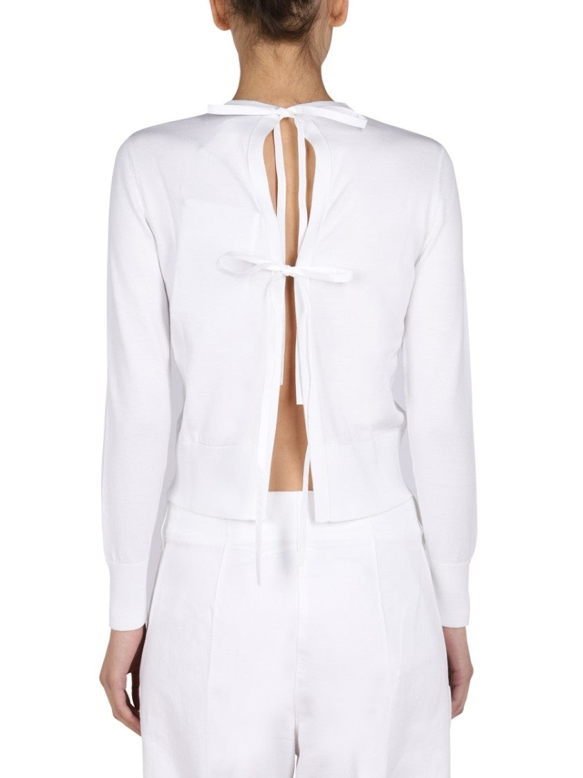 Ribbed Jersey Top With Open Back