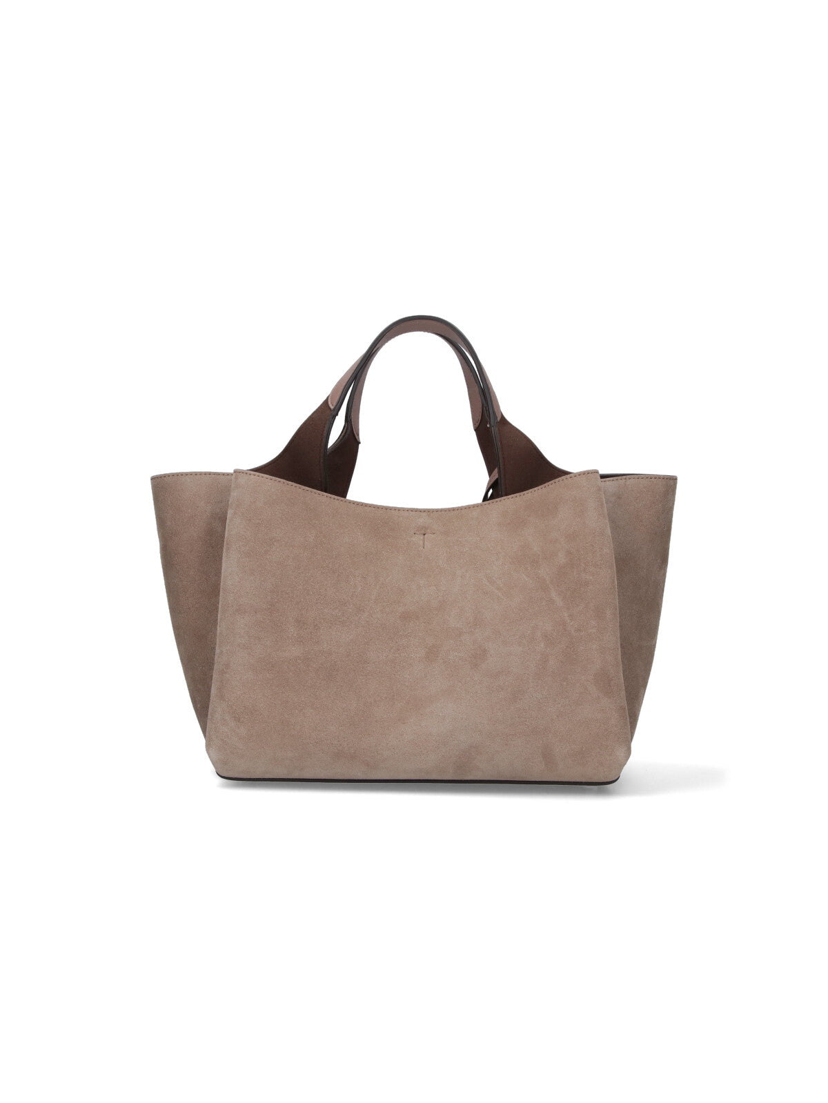 Mini Suede Tote Bag With Silver Charm