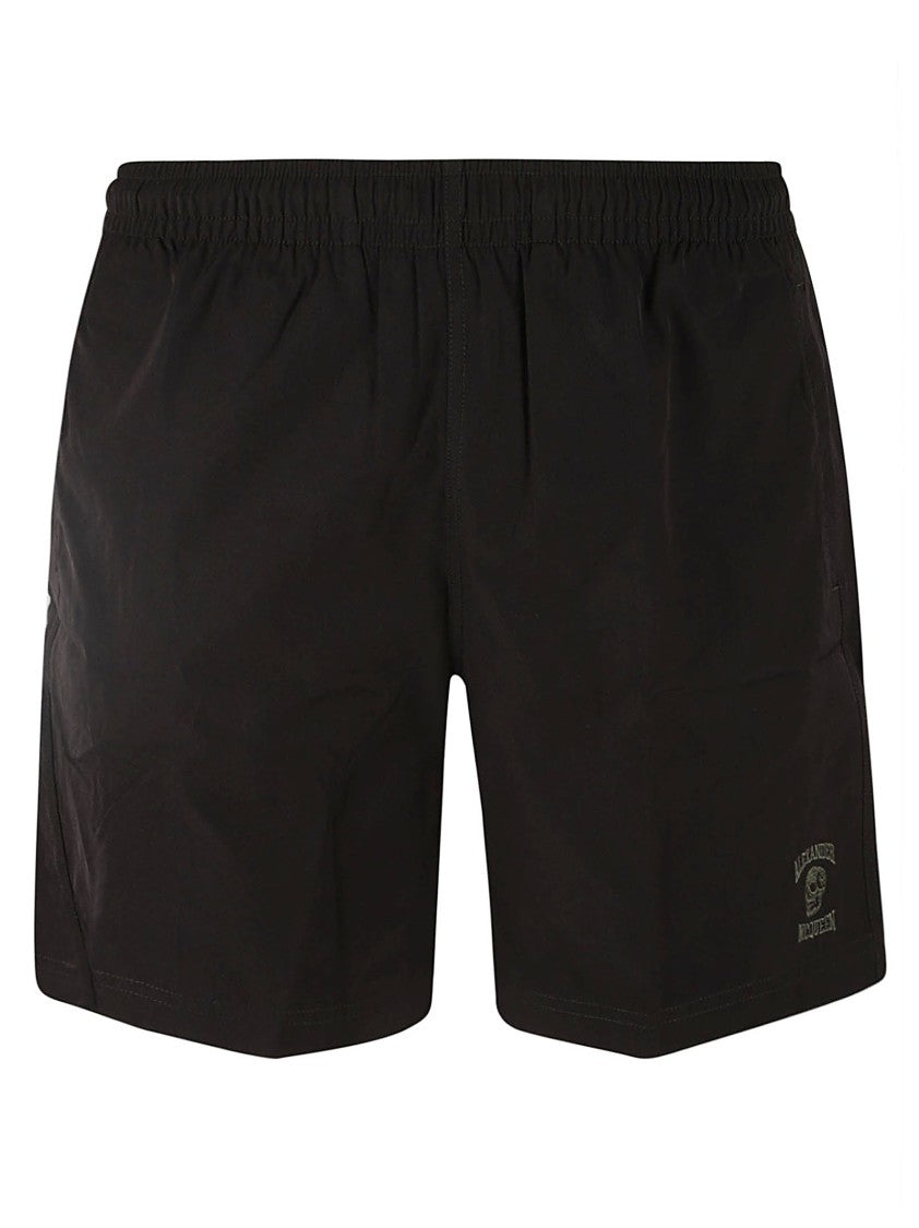 Casual Black Shorts With Embroidered Logo