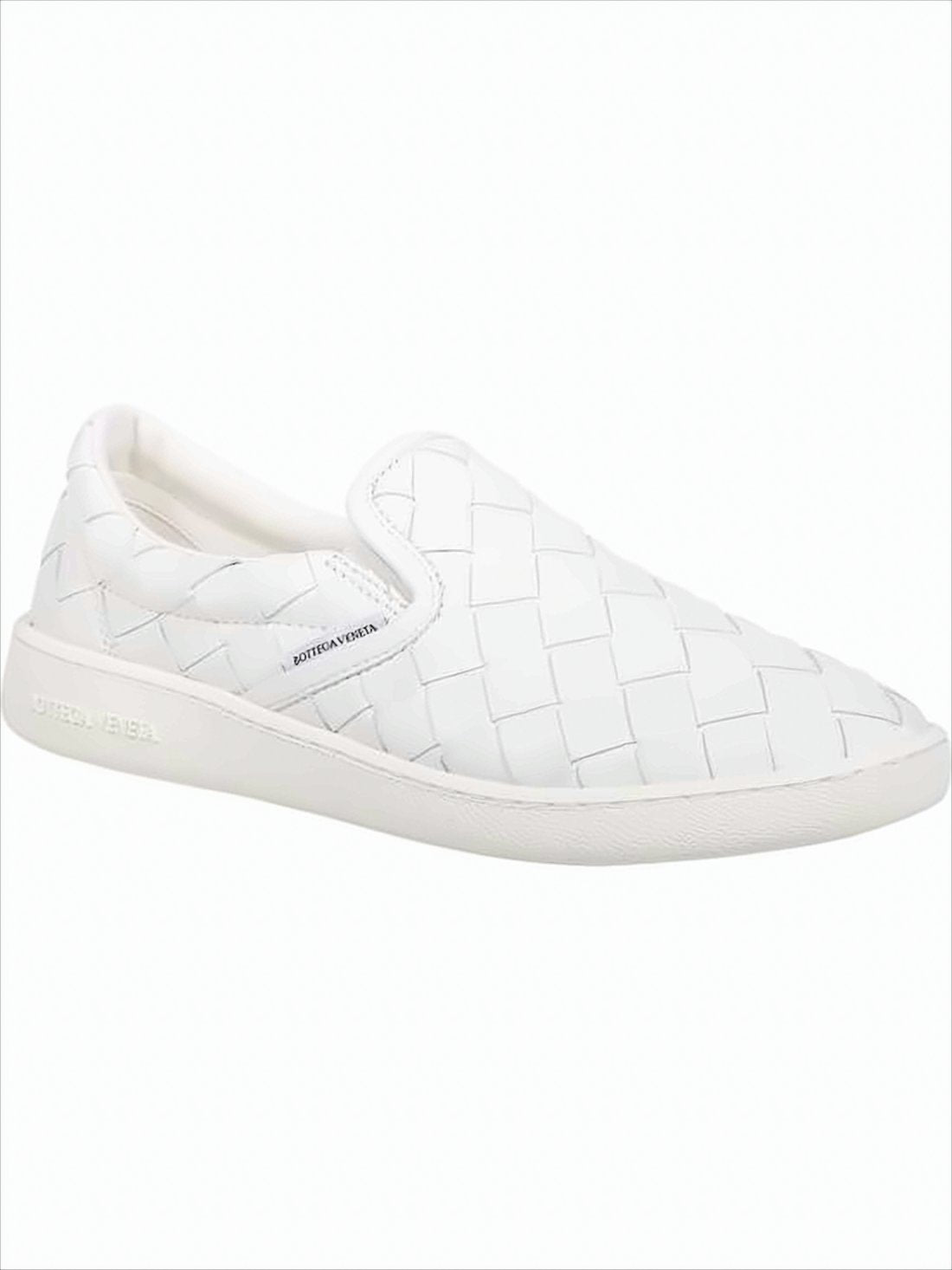 Woven Leather Slip-On Sneakers