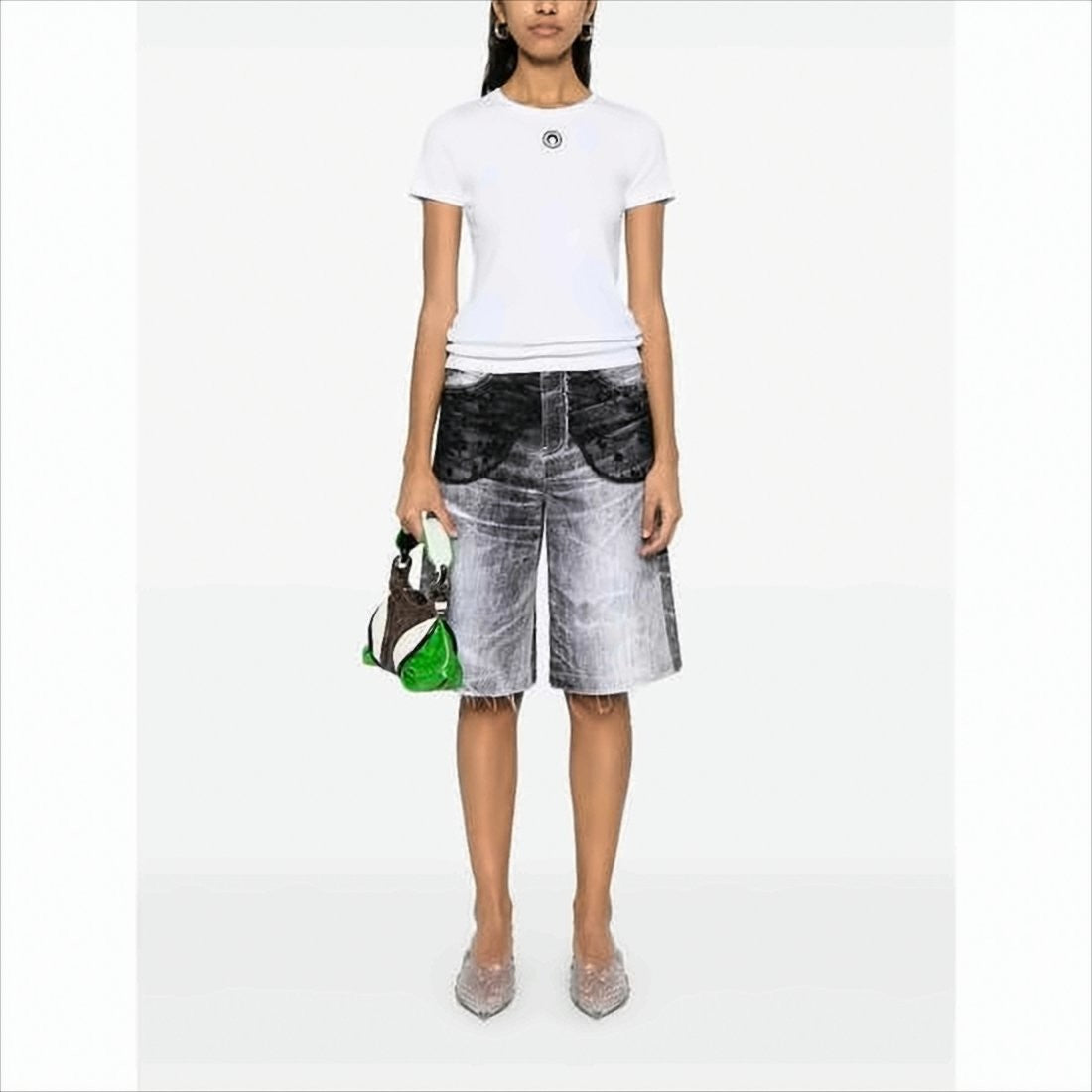 Fitted Short-Sleeve Organic Cotton T-Shirt with Embroidered Detail