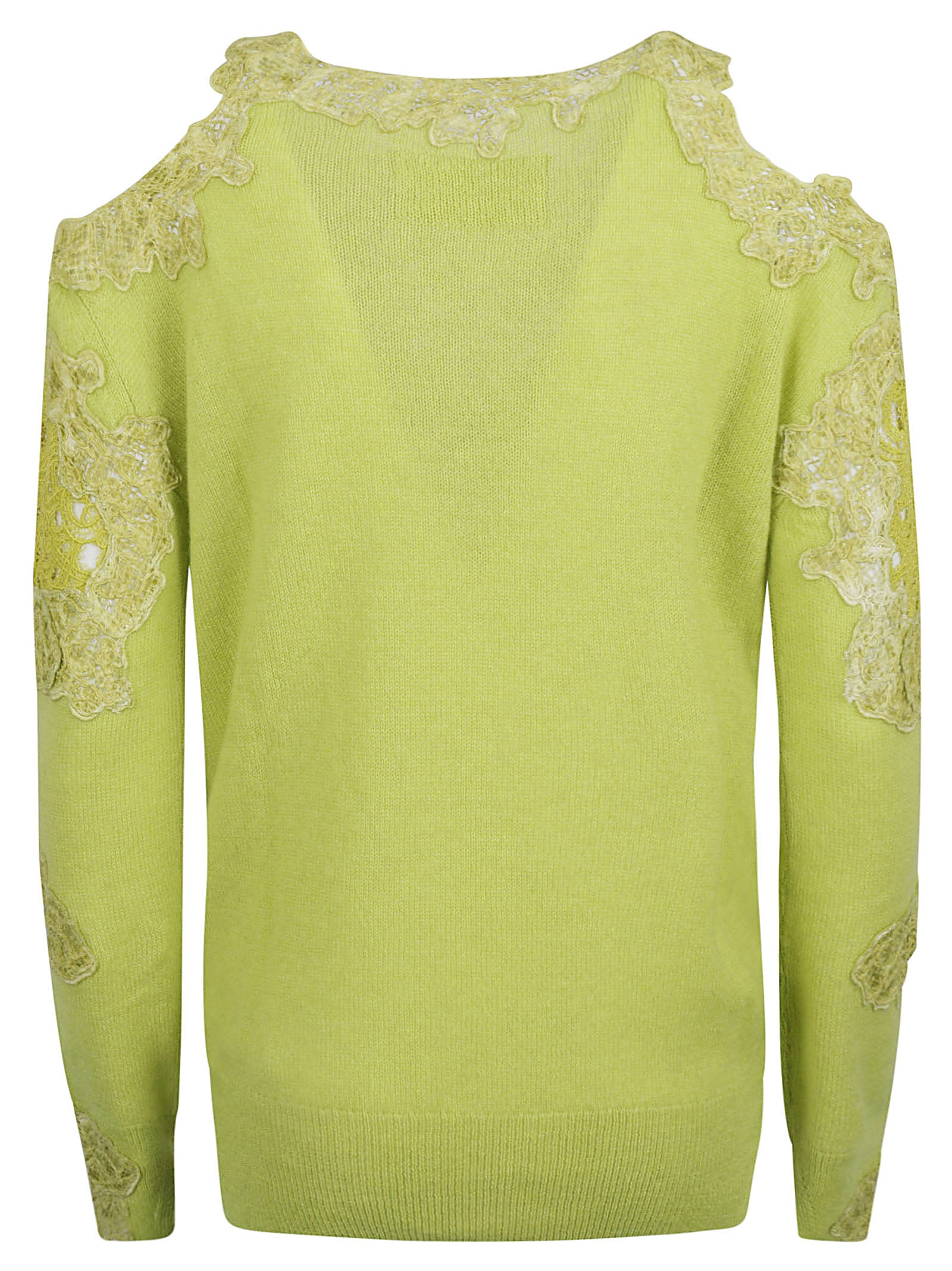 Intricate Lace Detail Long-Sleeved Top