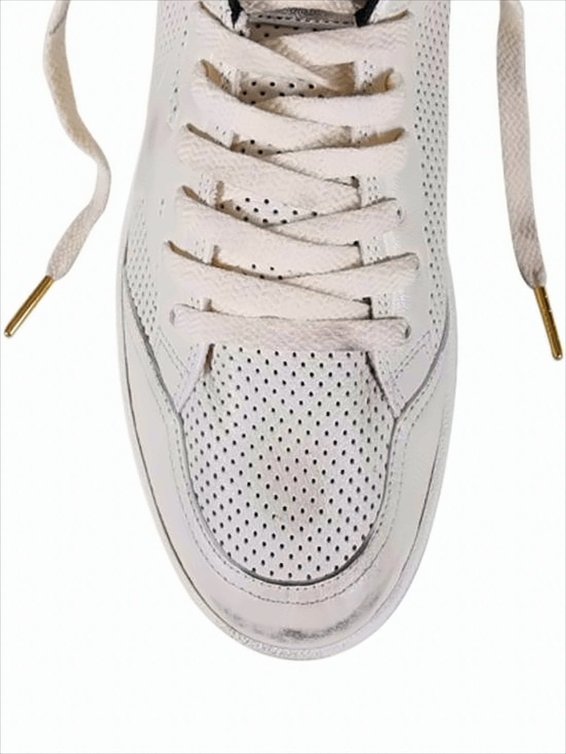 Perforated Calf Leather Low-Top Sneakers