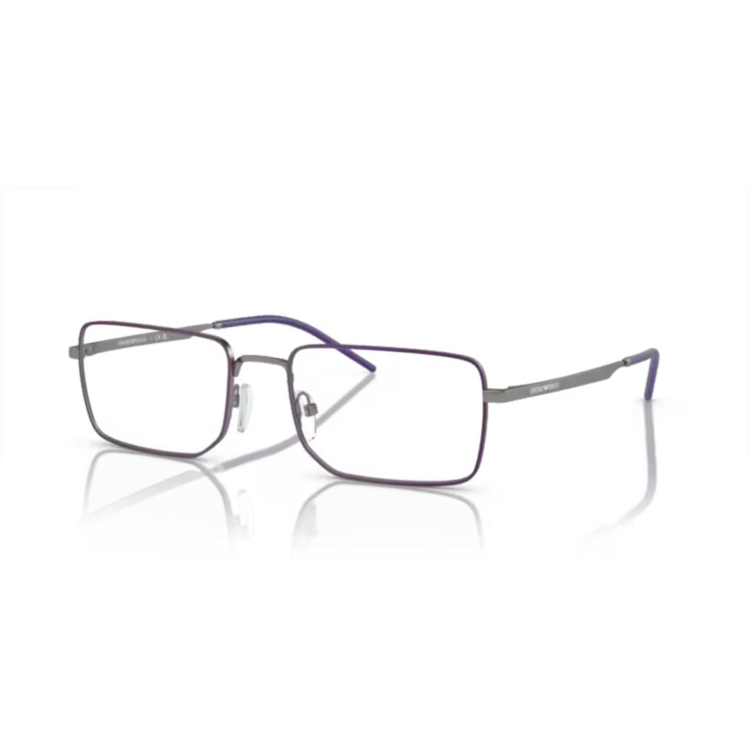 1153 Vista Rectangular Metal Frame Eyeglasses with Purple Tips