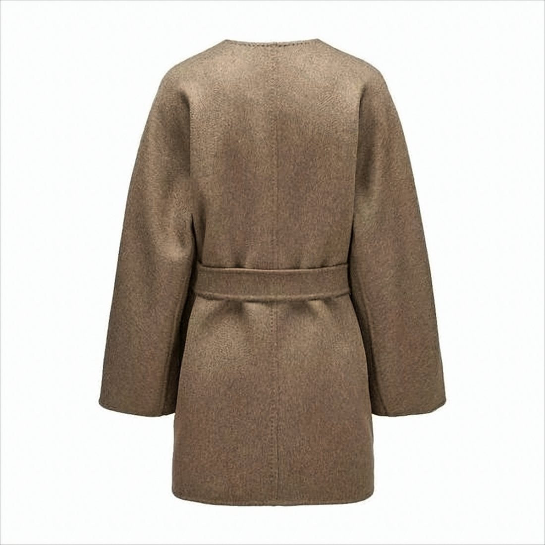 Mid-Length Cashmere Coat with Button-Down Front