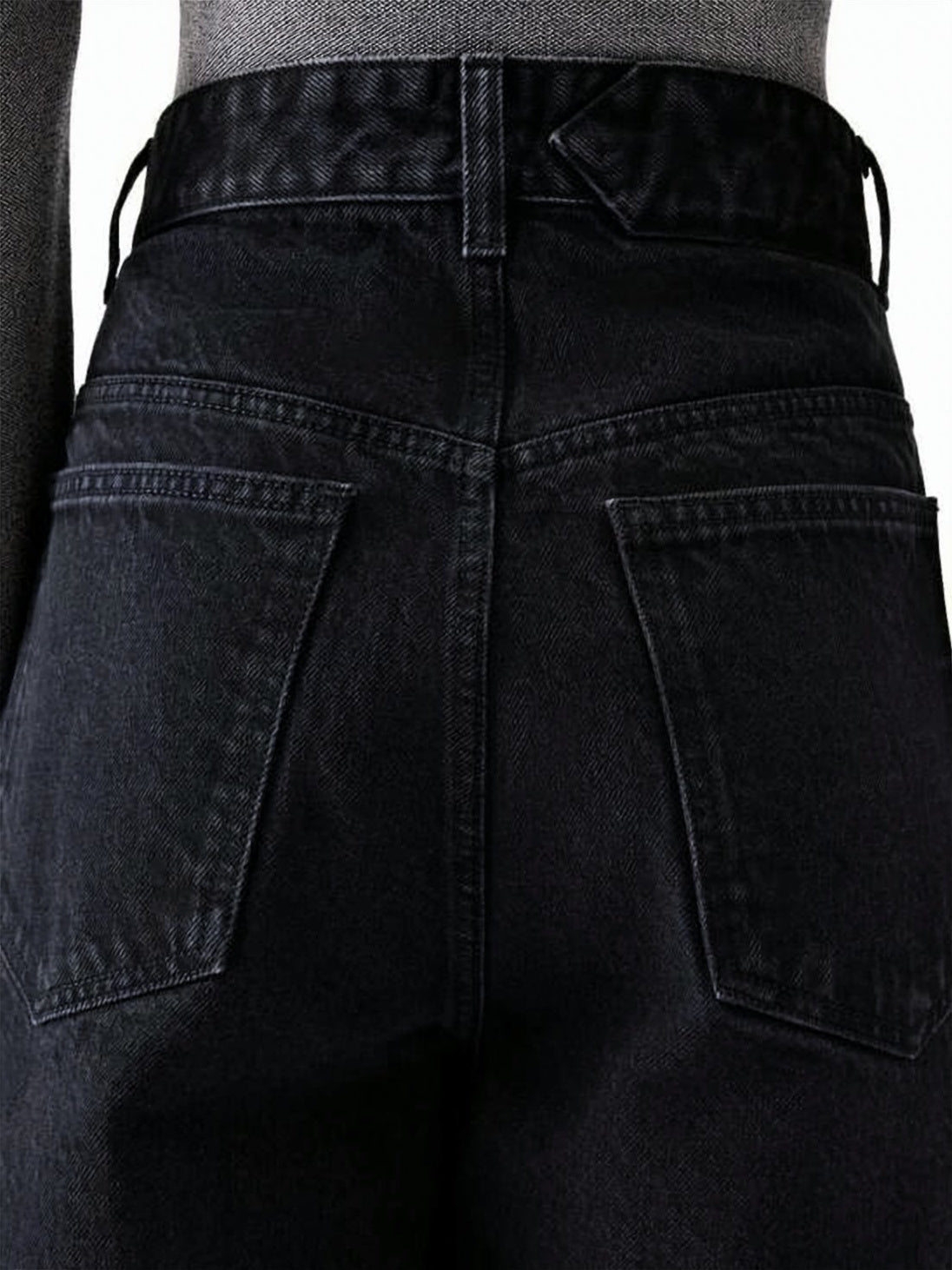 Wide-Leg Denim Pants with High Waist
