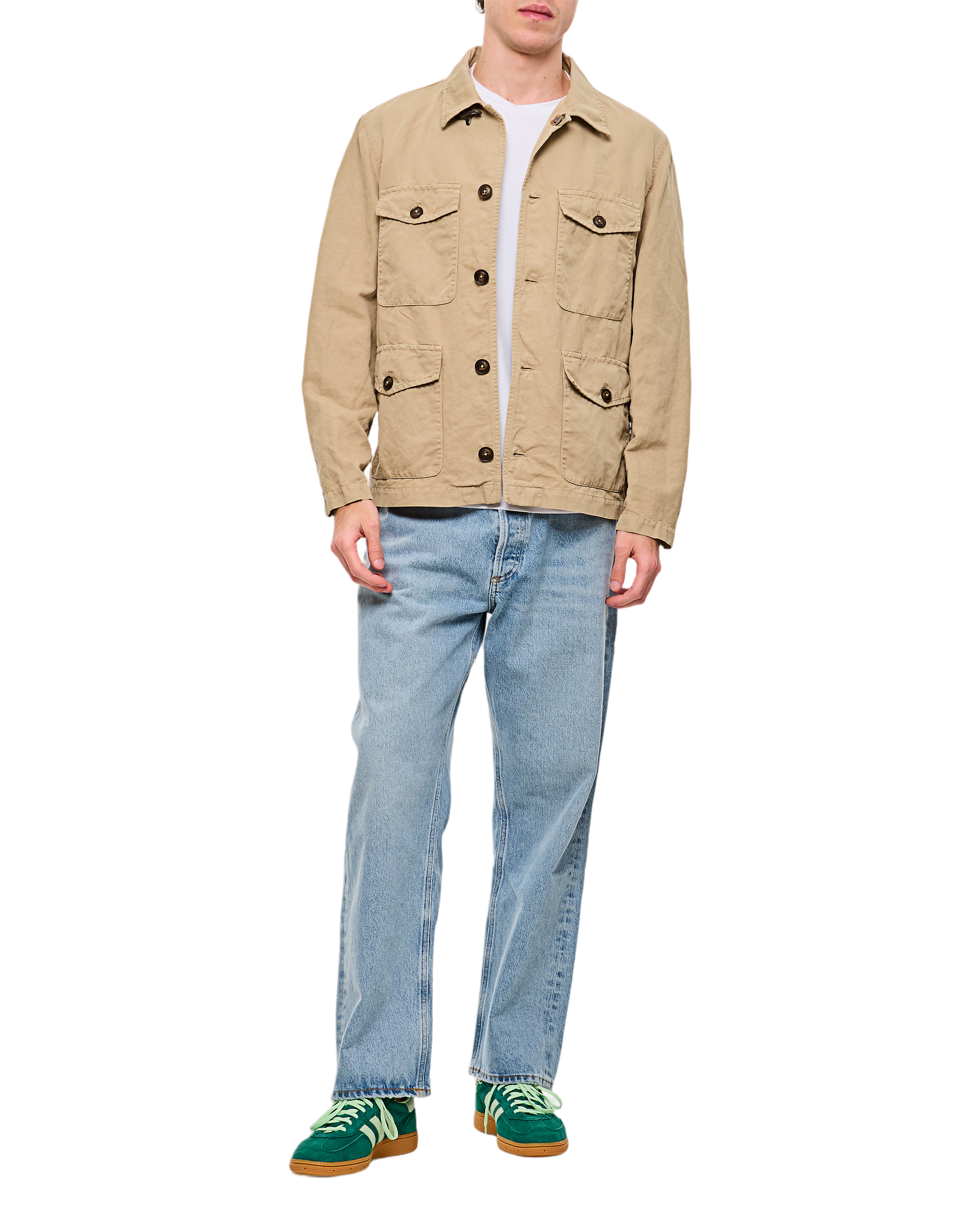 Beige Front Button Closure Fay Explorer Jacket