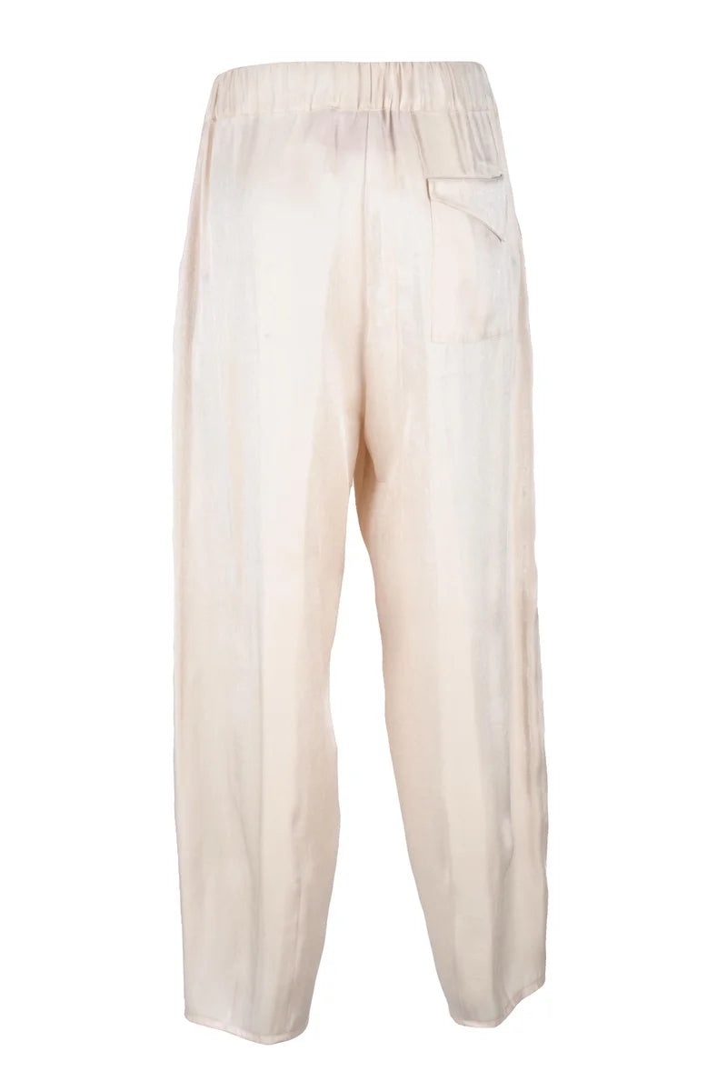 Satin Cargo Pants - Cream