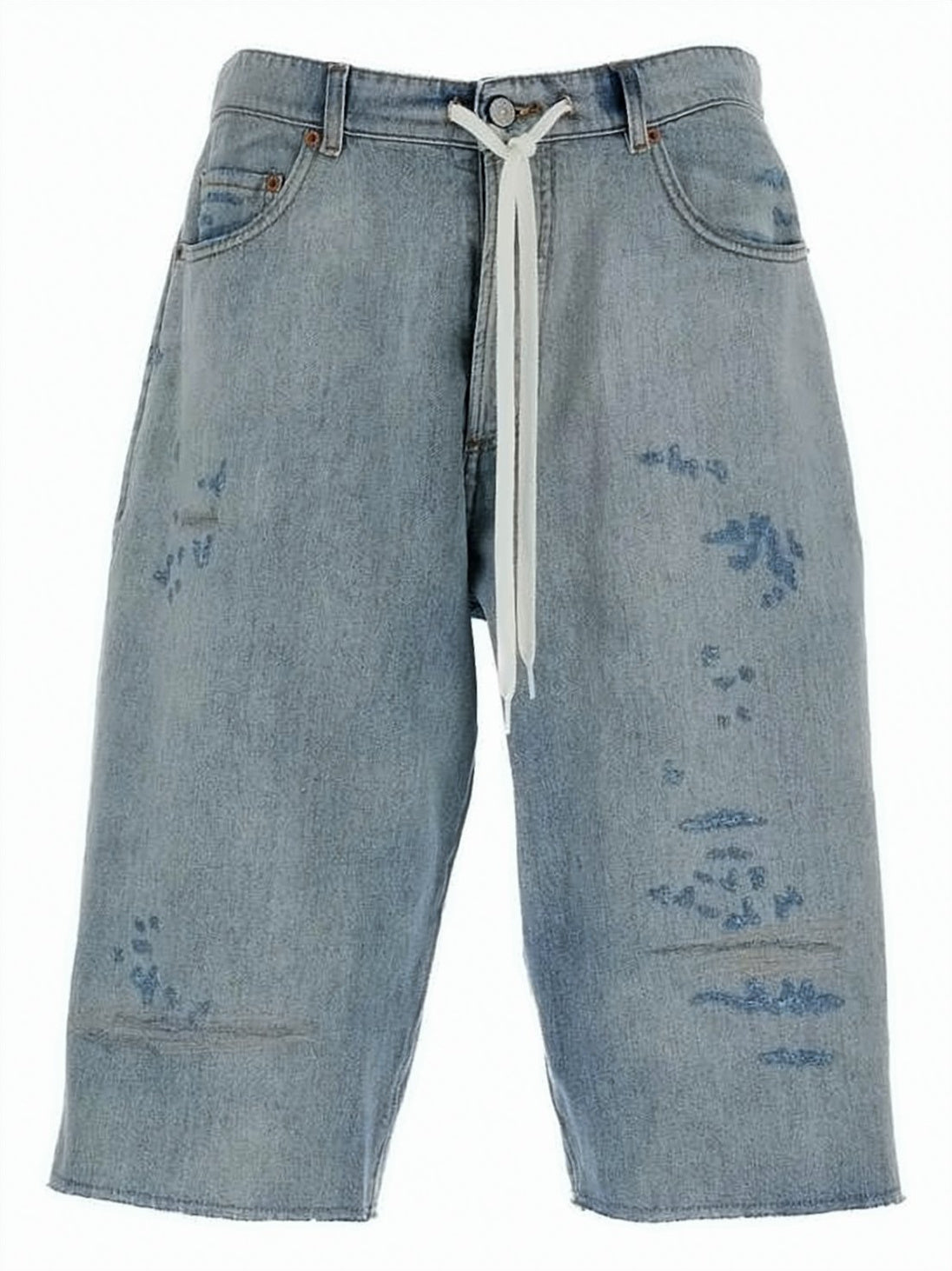 Light Blue Distressed Denim Shorts