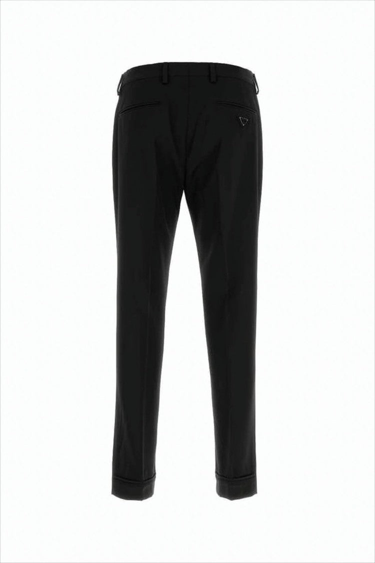 Tailored Black Suit Pants with Classic Waistband