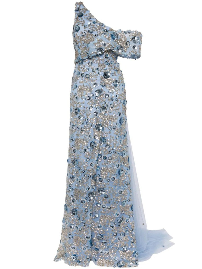 Tulle Dress, With Envelope Skirt And Off-Shoulder Sleeve And Tulle Tail