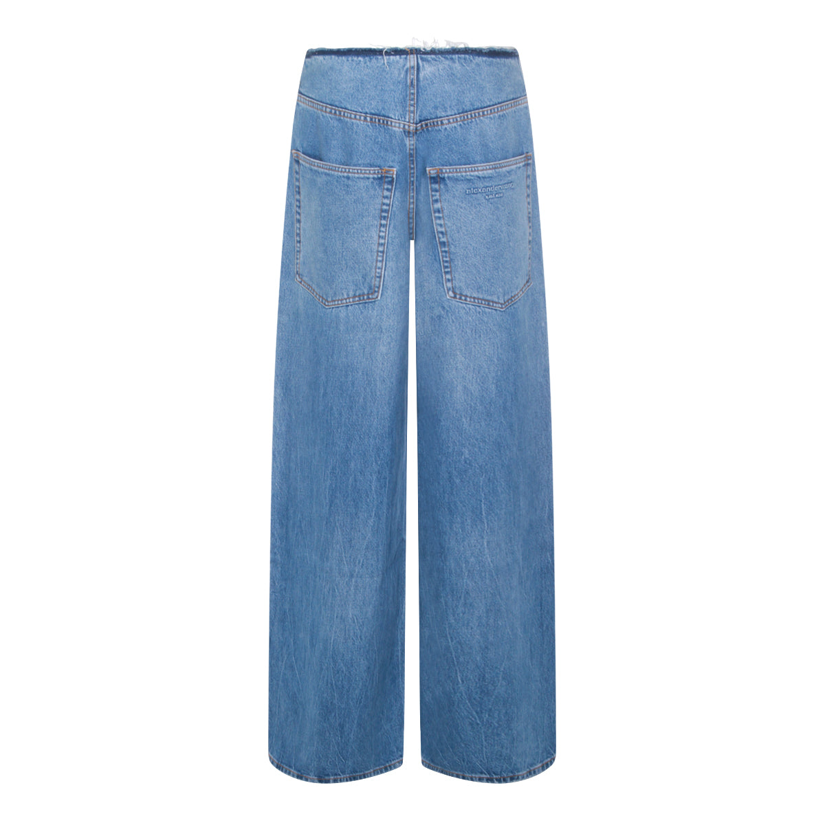 Jeansy bawełniane w stylu vintage, marmurkowe, w kolorze niebieskim