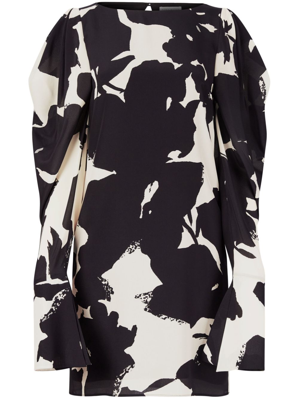 Abstract Print Silk Twill Shift Dress