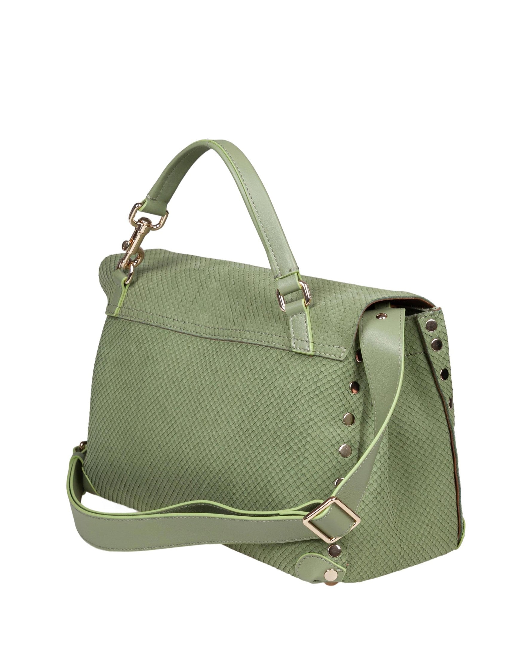 Amoretto S Handbag In Green Leather