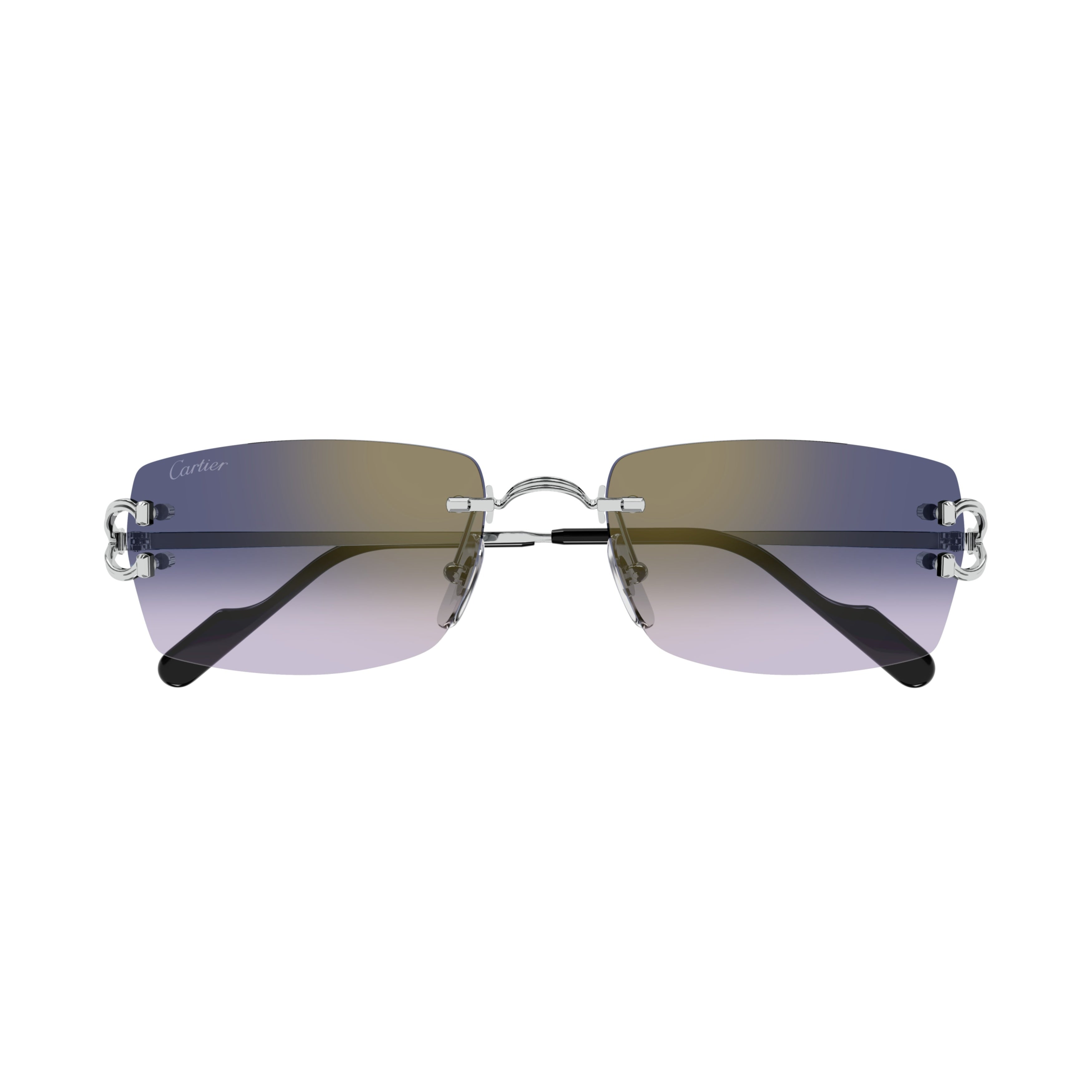 Rectangular Rimless Sunglasses With Gradient Lenses