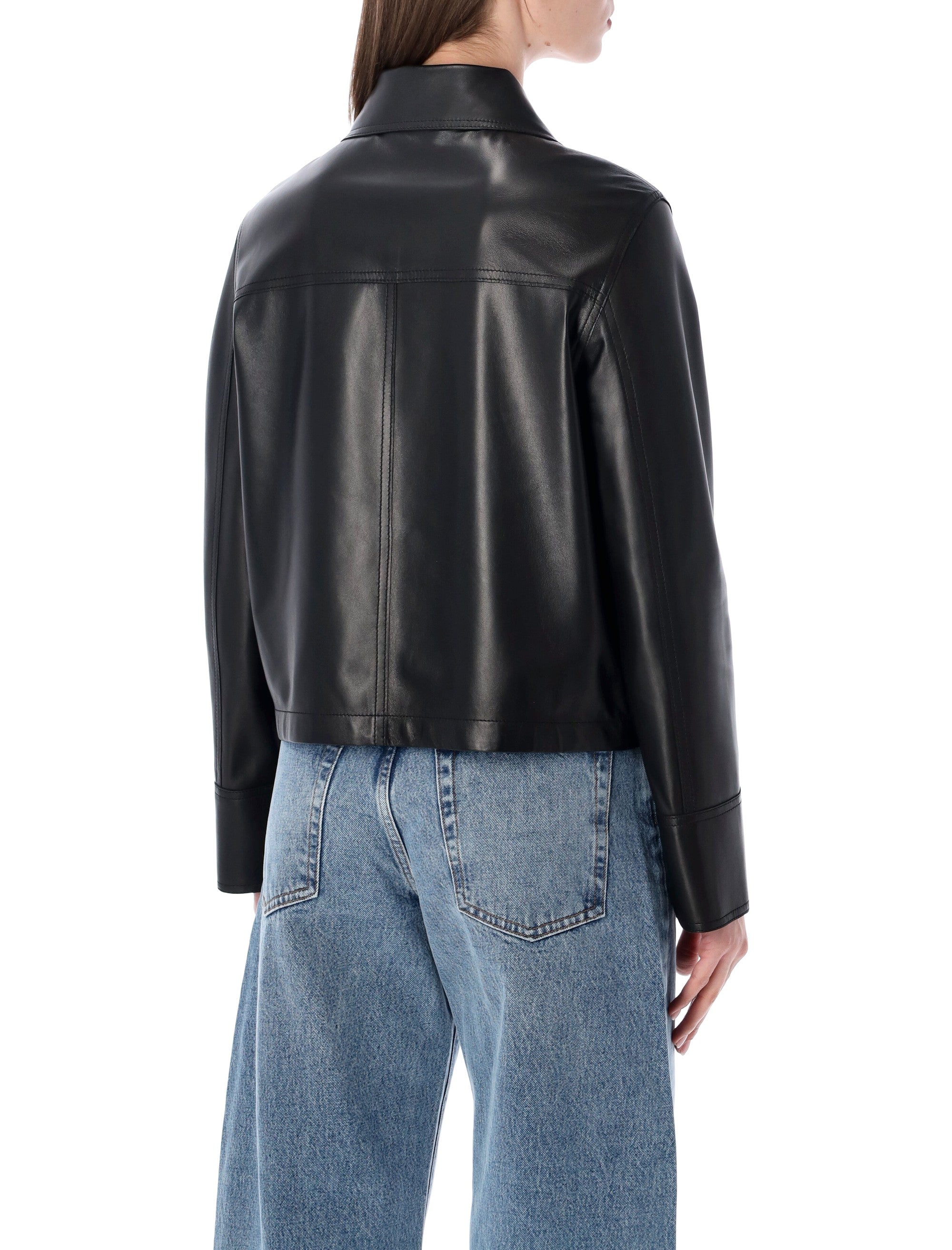 Sword 6.6.44 Nappa Leather Cropped Jacket
