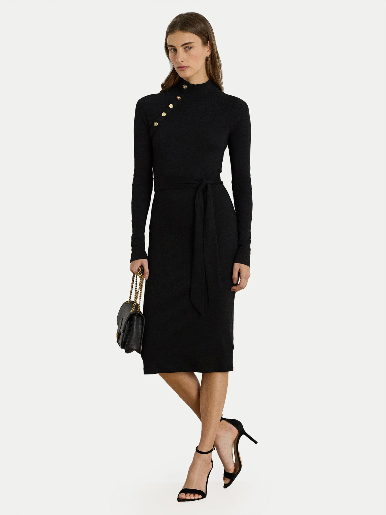 Fitted Black Long Sleeve Dress