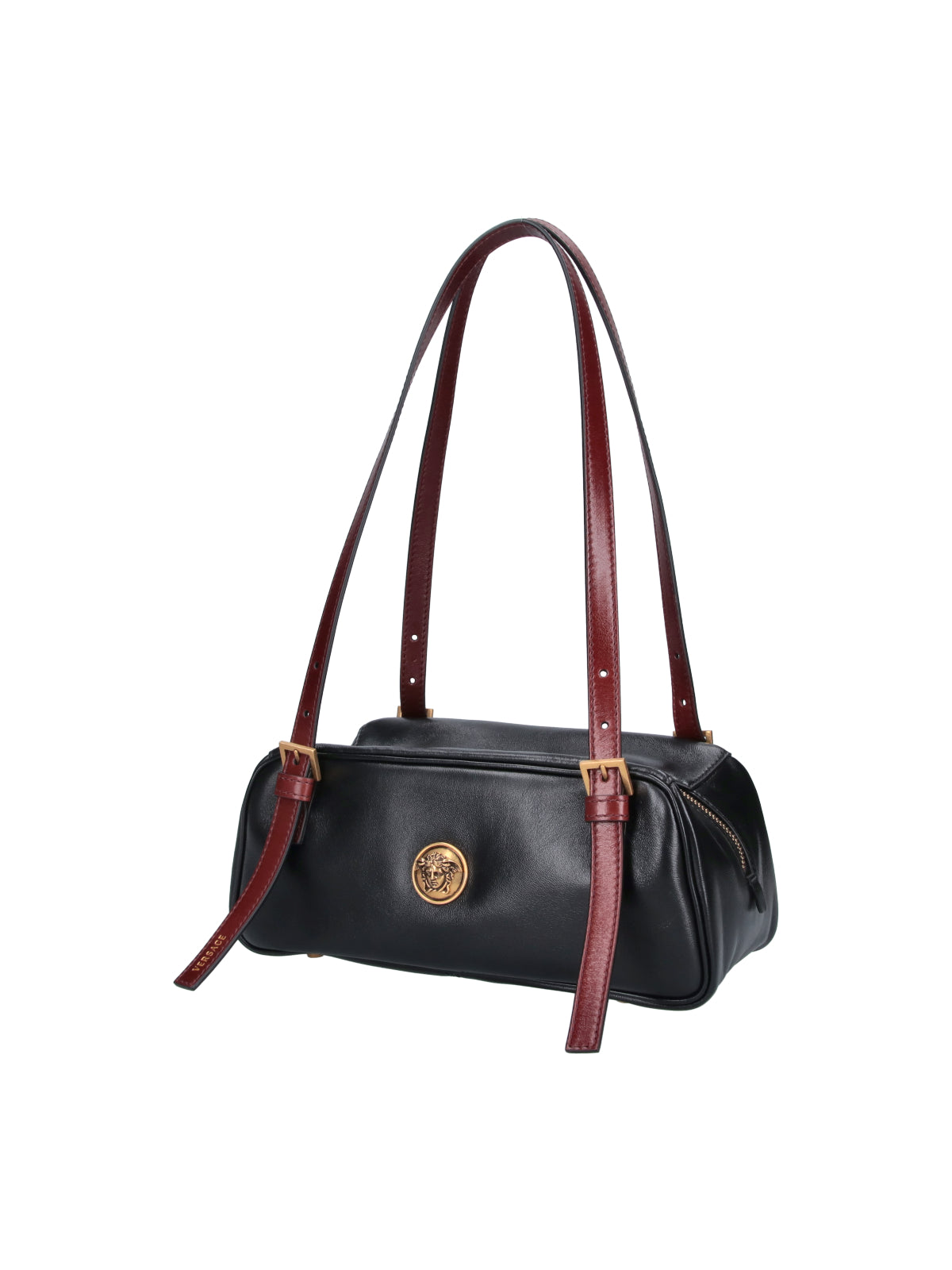 Black Emblème Rectangular Leather Bag