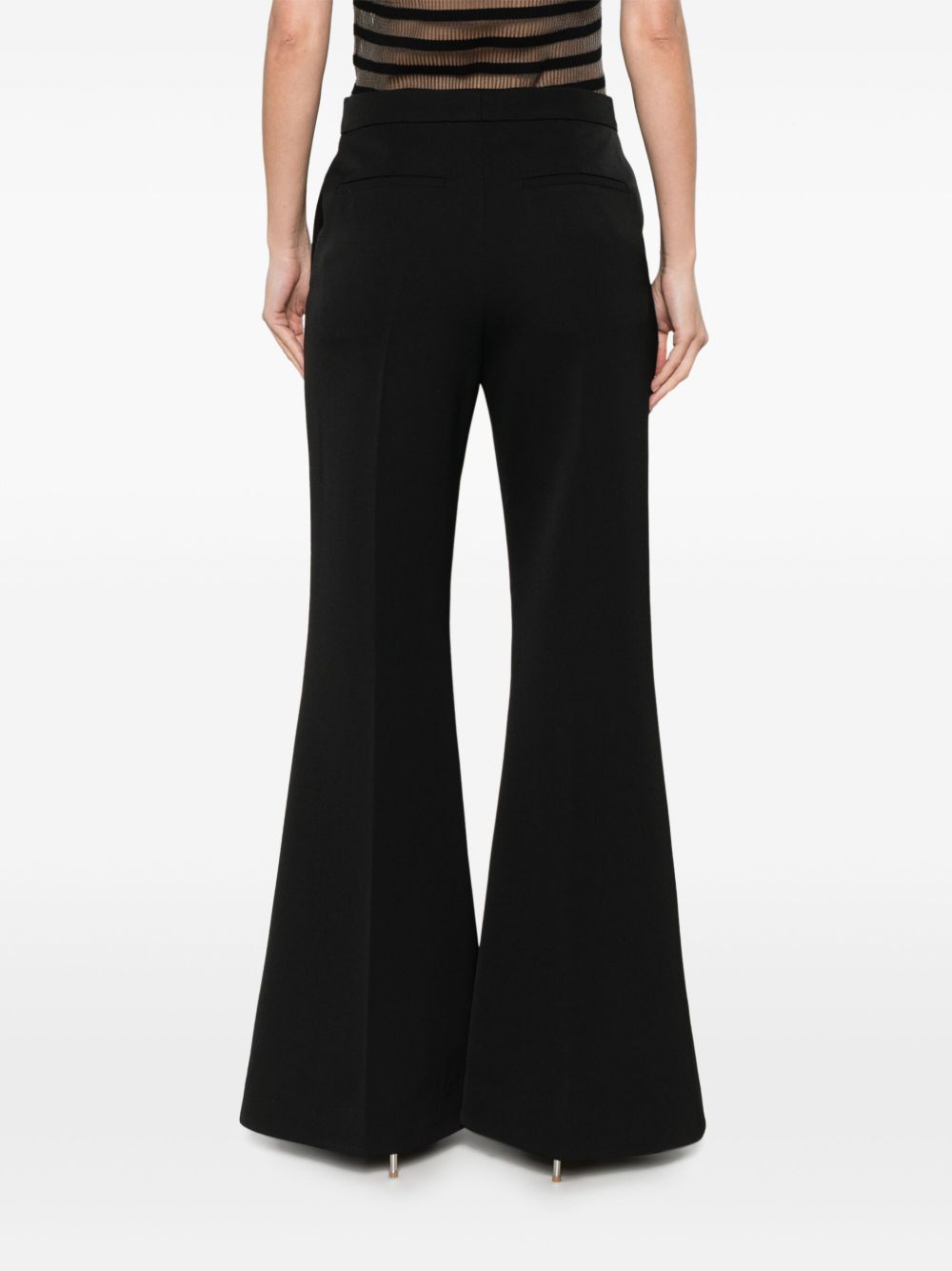 Black Flared Trousers With Concealed Fastening