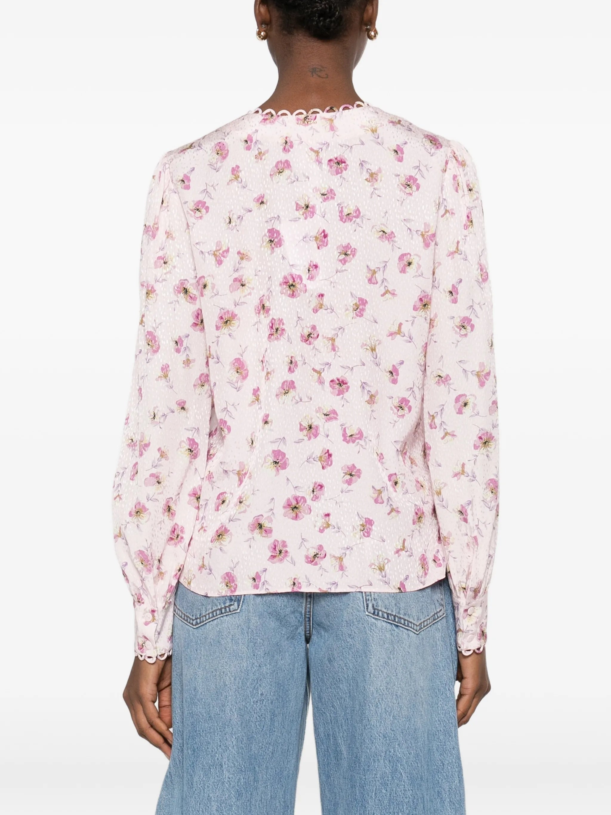 Blusa Stampa Fiore Lightweight Viscose Top